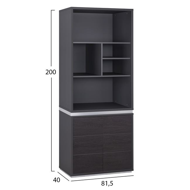 ΒΙΒΛΙΟΘΗΚΗ ΓΡΑΦΕΙΟΥ ΕΠΑΓΓΕΛΜΑΤΙΚΗ ROSEWOOD HM2090 81,5Χ40Χ200Υ εκ. 2