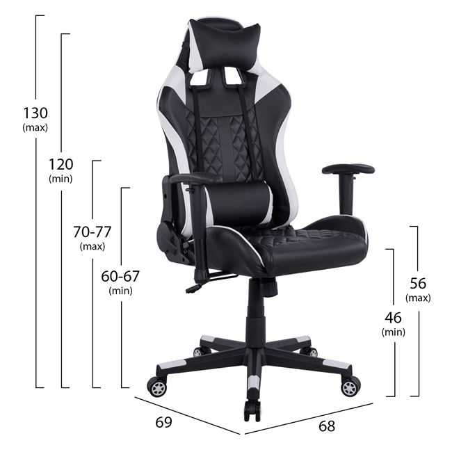 ΠΟΛΥΘΡΟΝΑ GAMING JOURNEY HM1146.04 ΣΕ ΧΡΩΜΑ ΜΑΥΡΟ-ΛΕΥΚΟ 68Χ69Χ130 ΕΚ 2