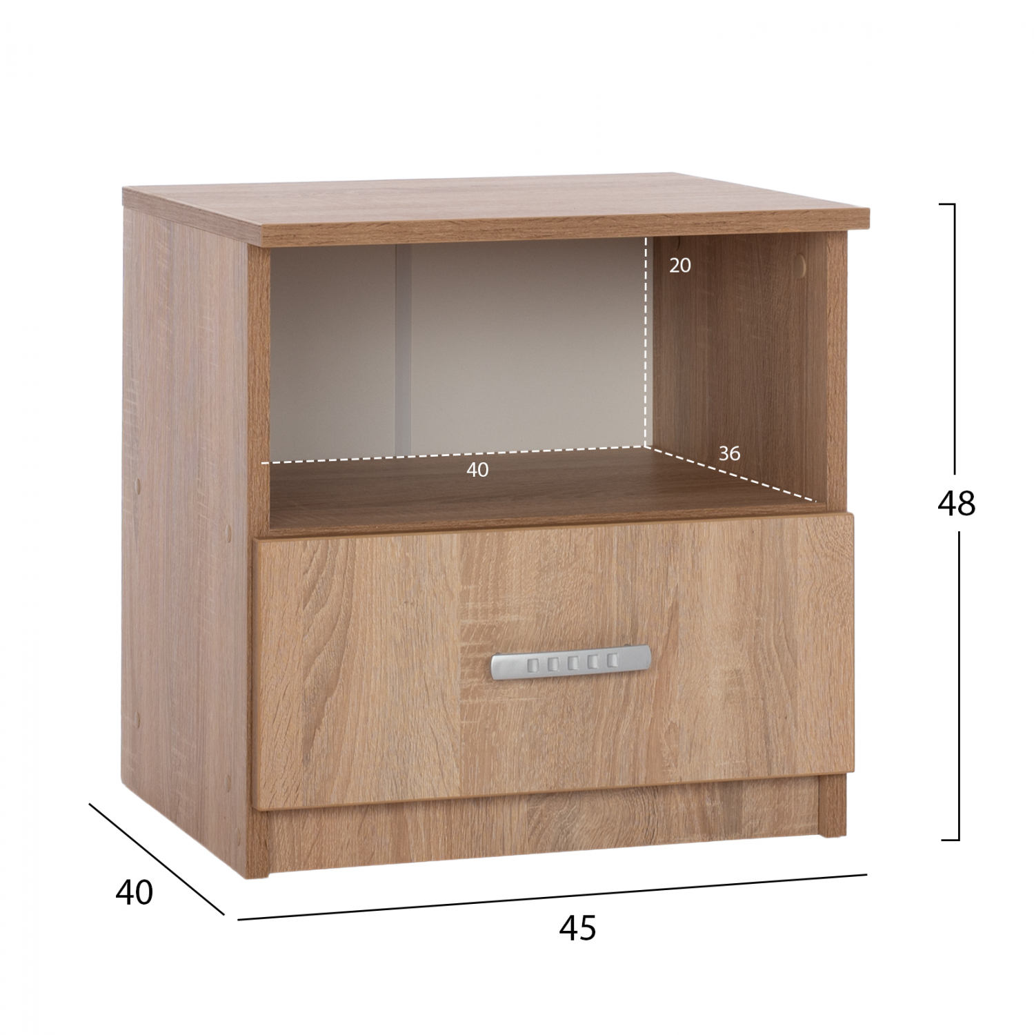 ΚΟΜΟΔΙΝΟ ΜΕ ΣΥΡΤΑΡΙ ADLER SONAMA OAK HM2431.01 45x40x48 εκ. 2