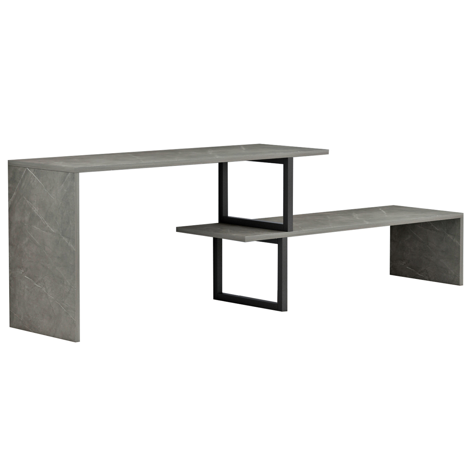 ΕΠΙΠΛΟ ΤΗΛΕΟΡΑΣΗΣ ΕΠΕΚΤ. BRIGGITE HM8892.11 ΜΕΛΑΜΙΝΗ GREY STONE TEXTURE 160x30x45Υεκ. 3