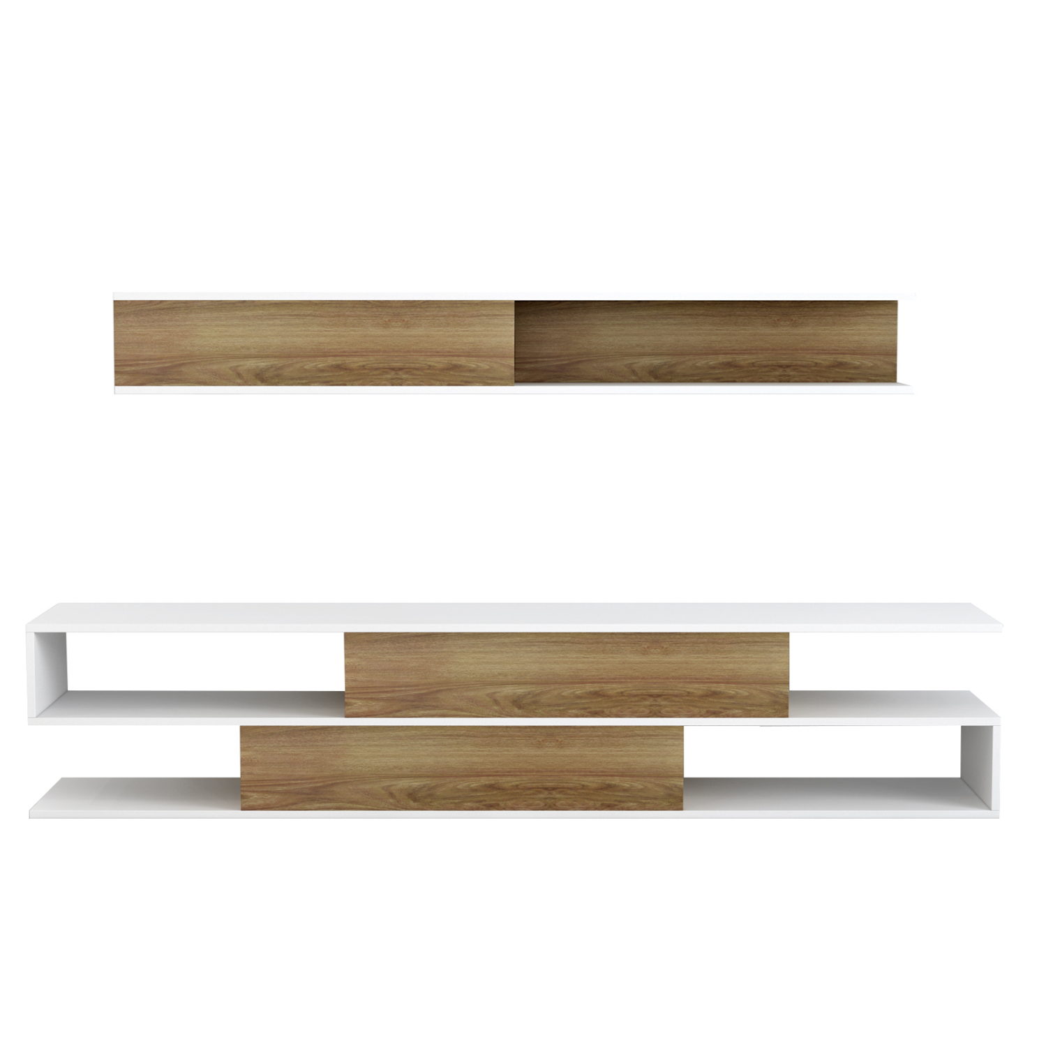 ΣΥΝΘΕΤΟ ΤΗΛΕΟΡΑΣΗΣ BIRGITTA HM8903.11 ΜΕΛΑΜΙΝΗ ΣΕ ΦΥΣΙΚΟ-ΛΕΥΚΟ 181x31,5x39,6Υεκ 3