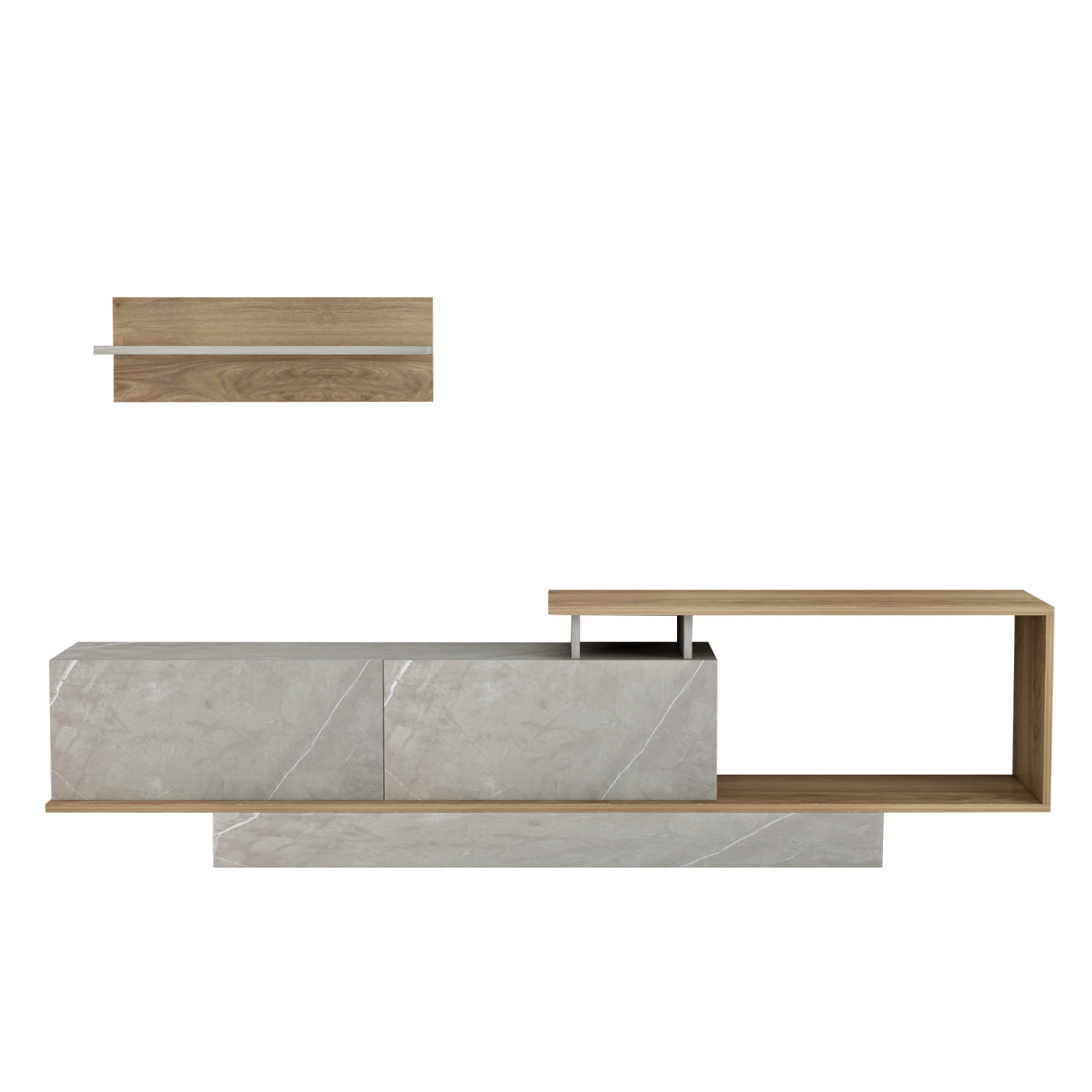 ΣΥΝΘΕΤΟ ΤΗΛΕΟΡΑΣΗΣ GARCELLE HM8904.14 ΜΕΛΑΜΙΝΗ ΦΥΣΙΚΟ-STONE TEXTURE 180x29,6x45Υεκ 3