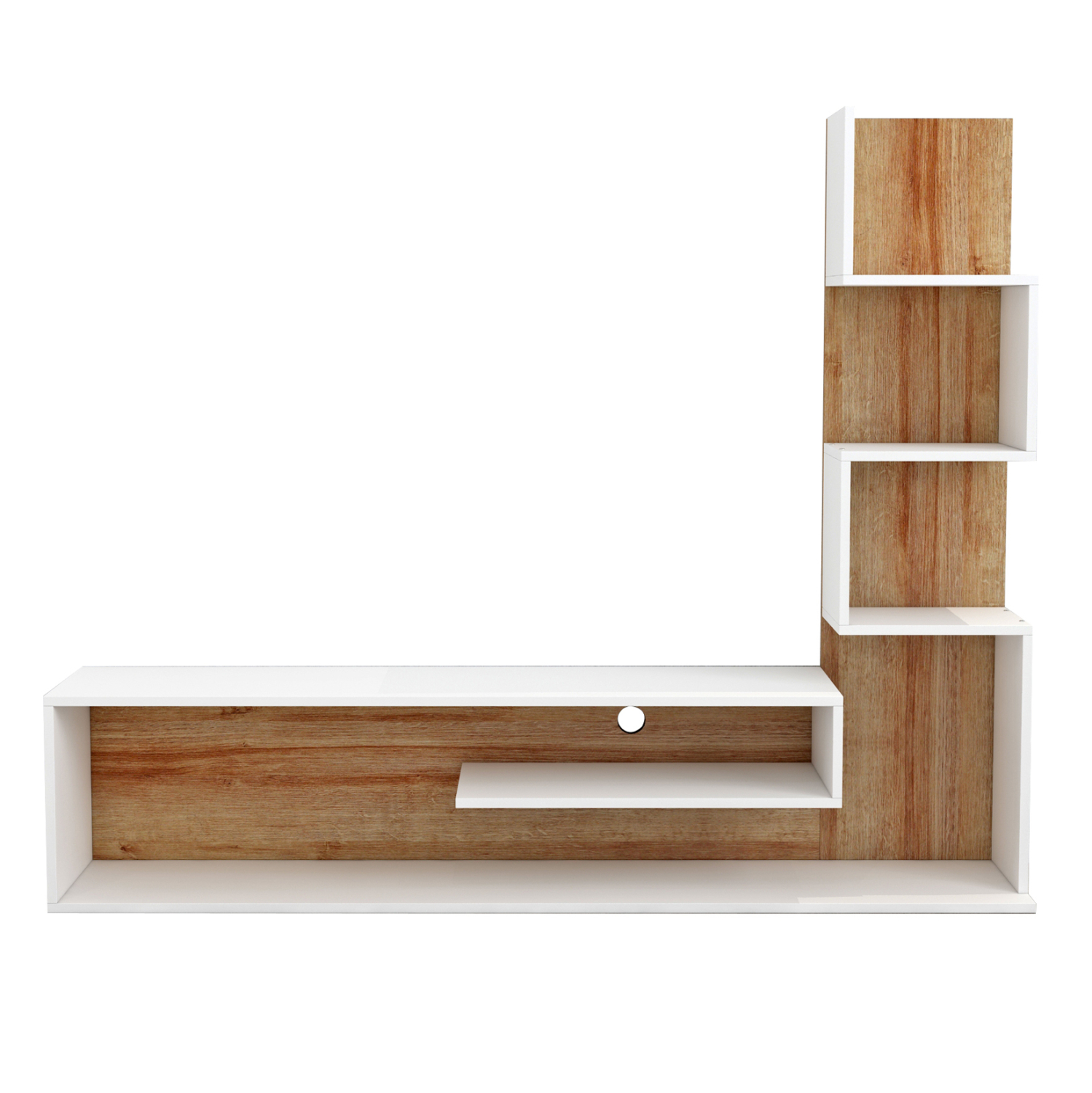 ΣΥΝΘΕΤΟ ΤΗΛΕΟΡΑΣΗΣ EDELIE HM8908.11 ΜΕΛΑΜΙΝΗ ΣΕ ΛΕΥΚΟ-ΦΥΣΙΚΟ 150x29,5x120Υεκ. 4