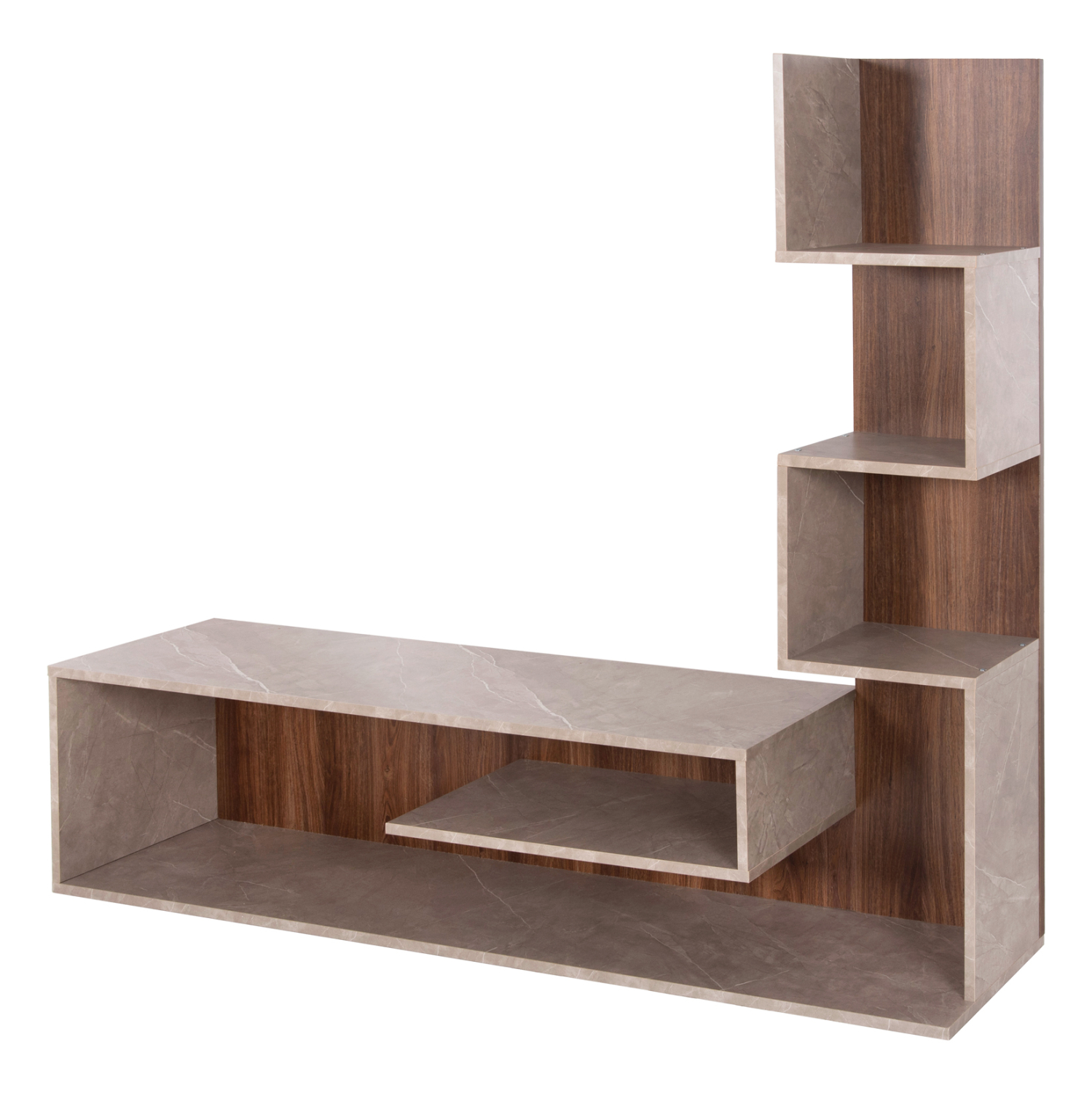 ΣΥΝΘΕΤΟ ΤΗΛΕΟΡΑΣΗΣ EDELIE HM8908.14 ΜΕΛΑΜΙΝΗ ΓΚΡΙ STONE TEXTURE-ΦΥΣΙΚΟ 150x29,5x120Υεκ. 4