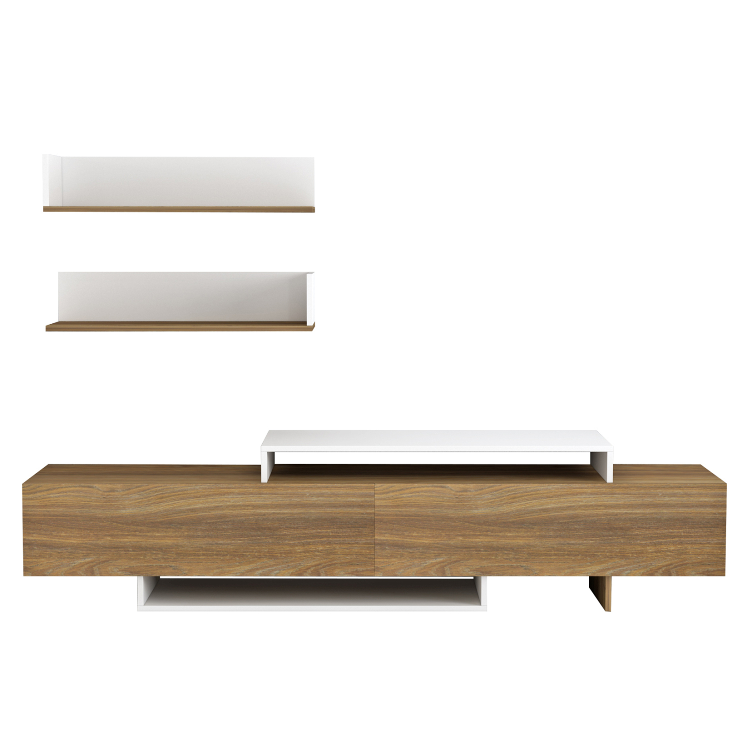 ΣΥΝΘΕΤΟ ΤΗΛΕΟΡΑΣΗΣ EDUARDO HM8909.11 ΜΕΛΑΜΙΝΗ ΣΕ ΦΥΣΙΚΟ-ΛΕΥΚΟ 180x29,5x45Υεκ. 3