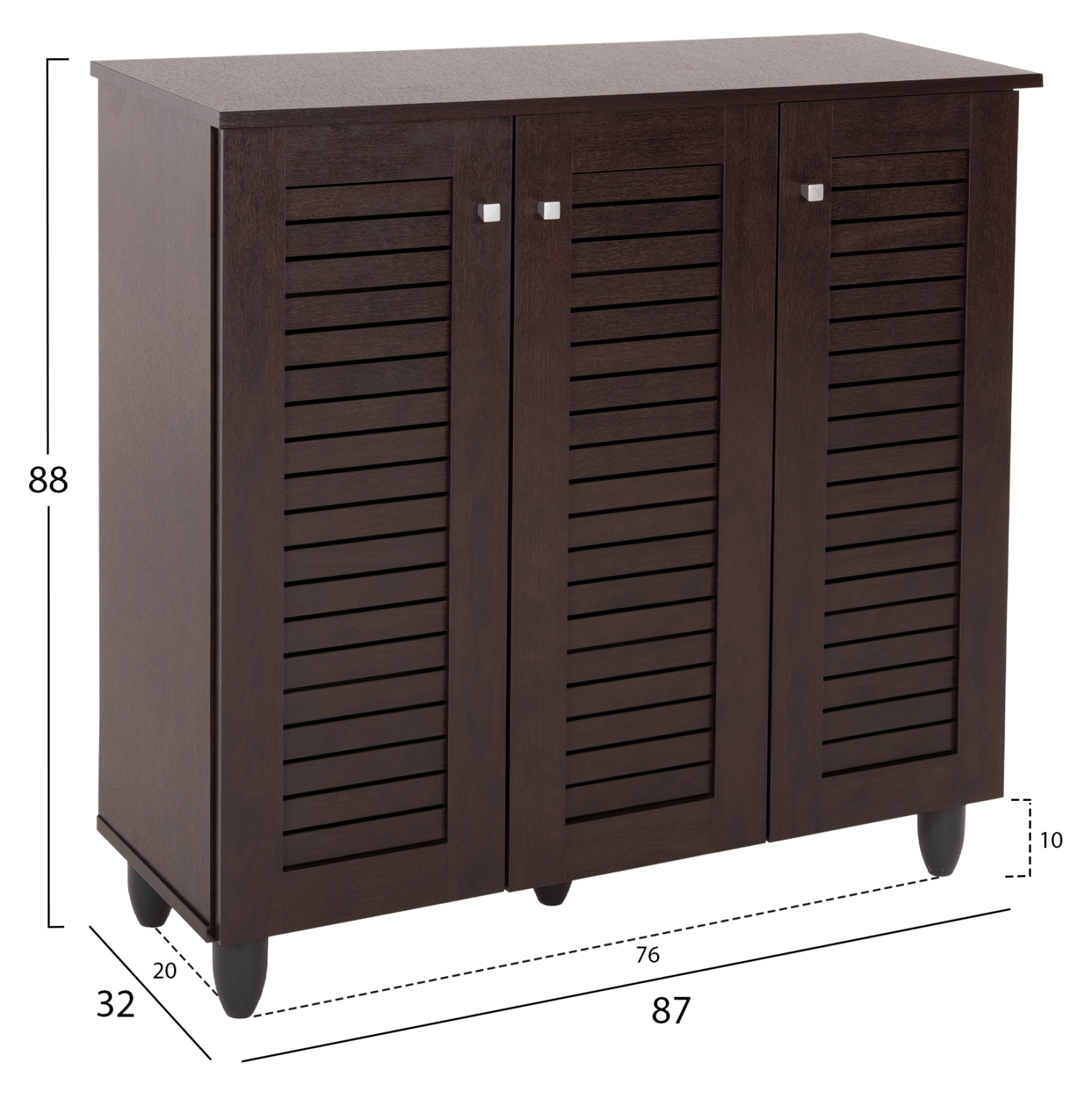ΠΑΠΟΥΤΣΟΘΗΚΗ-ΝΤΟΥΛΑΠΑ PROLLY HM9609.01 ΜΕΛΑΜΙΝΗ WENGE-3ΠΟΡΤΕΣ-4ΡΑΦΙΑ 87x32x88Υεκ. 2
