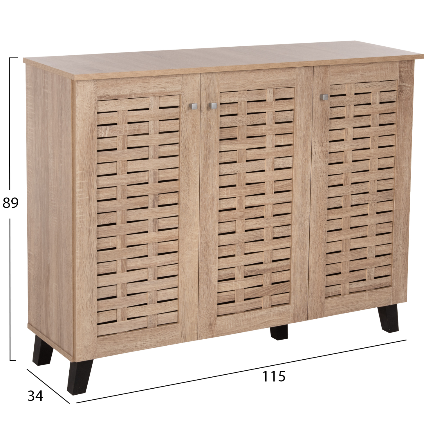 ΠΑΠΟΥΤΣΟΘΗΚΗ-ΝΤΟΥΛΑΠΙ PRODY HM9610.02 ΜΕΛΑΜΙΝΗ ΣΟΝΑΜΑ 3ΠΟΡΤΕΣ 115x34x89Υεκ. 2