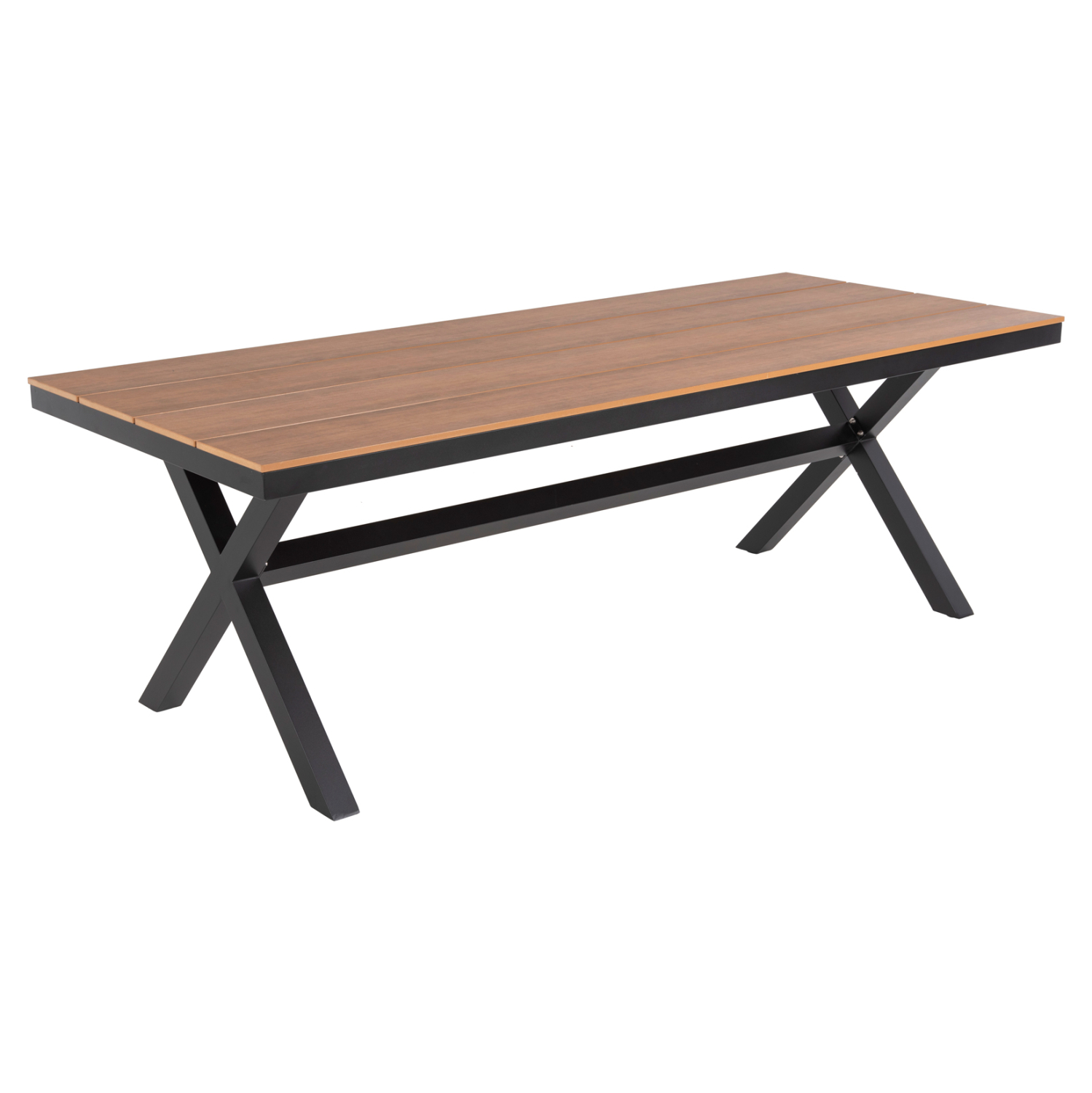 ΤΡΑΠΕΖΙ ΑΛΟΥΜΙΝΙΟΥ ΟΡΘΟΓΩΝΙΟ TAWNEE HM6039.01 ΑΝΘΡΑΚΙ-POLYWOOD ΦΥΣΙΚΟ 219,5x89,5x73Υ 1