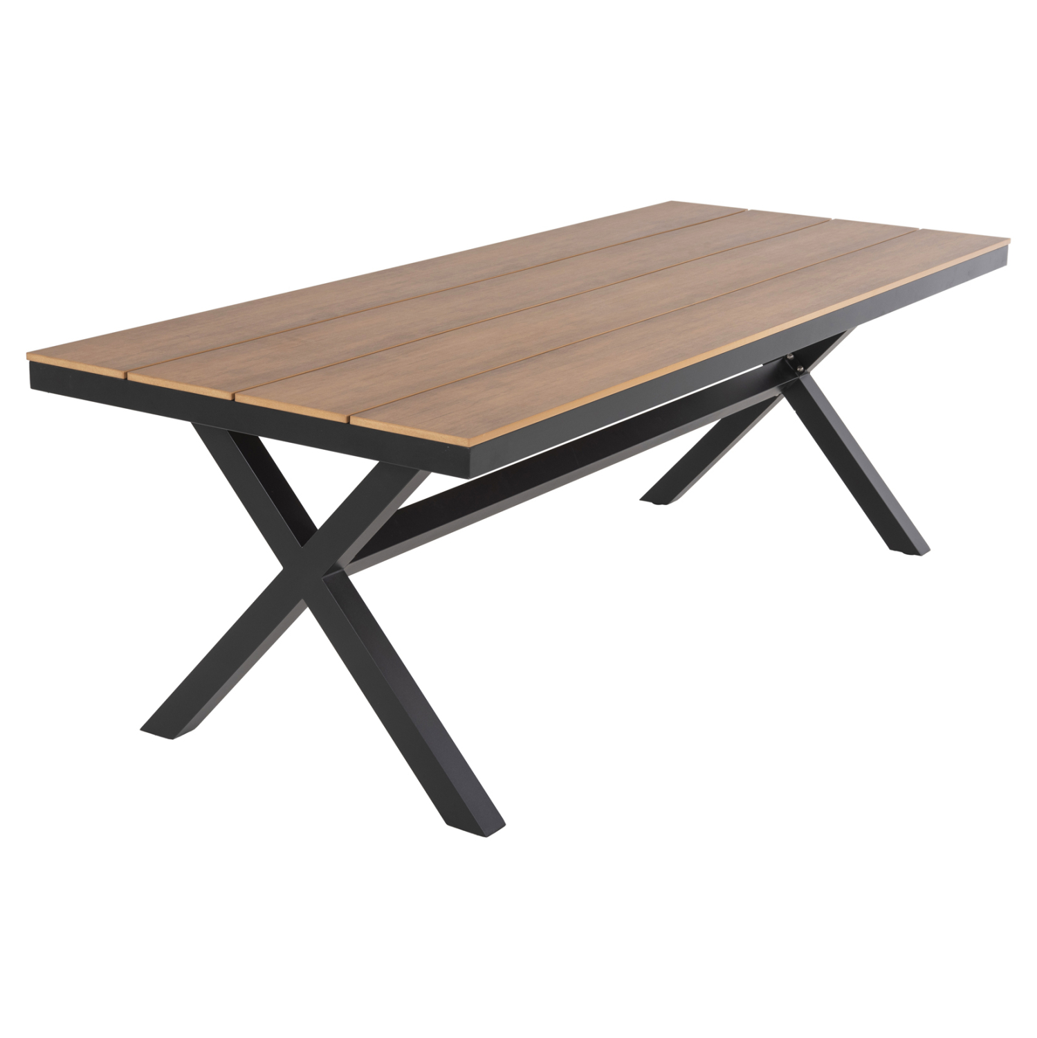 ΤΡΑΠΕΖΙ ΑΛΟΥΜΙΝΙΟΥ ΟΡΘΟΓΩΝΙΟ TAWNEE HM6039.01 ΑΝΘΡΑΚΙ-POLYWOOD ΦΥΣΙΚΟ 219,5x89,5x73Υ 4