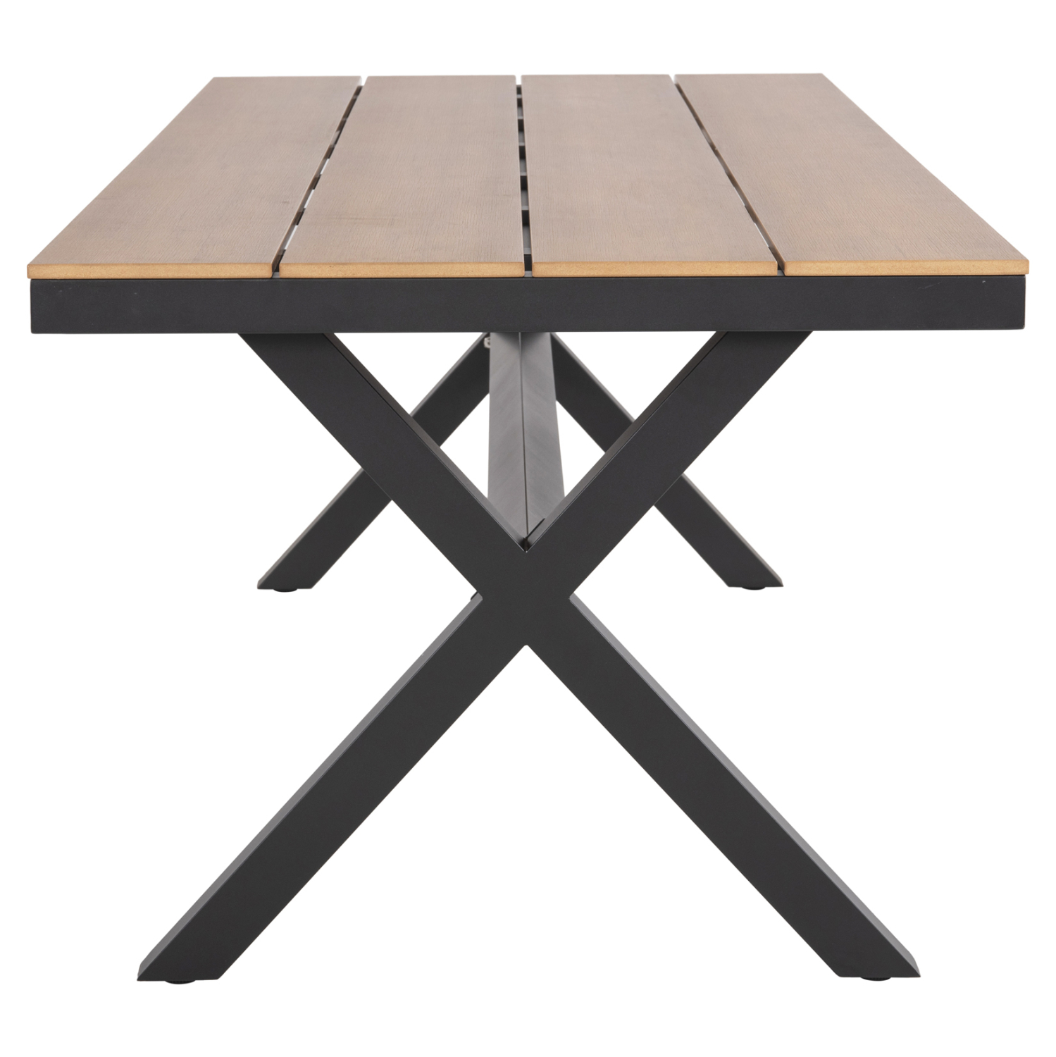 ΤΡΑΠΕΖΙ ΑΛΟΥΜΙΝΙΟΥ ΟΡΘΟΓΩΝΙΟ TAWNEE HM6039.01 ΑΝΘΡΑΚΙ-POLYWOOD ΦΥΣΙΚΟ 219,5x89,5x73Υ 5