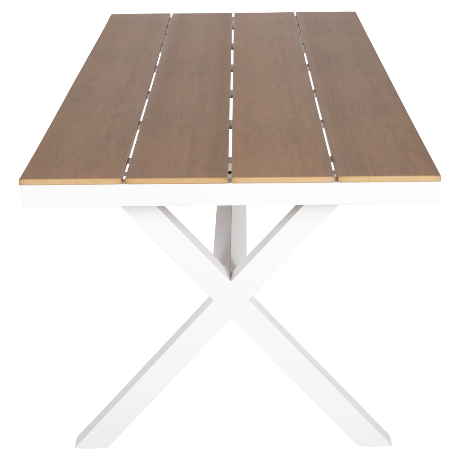 ΤΡΑΠΕΖΙ ΑΛΟΥΜΙΝΙΟΥ ΟΡΘΟΓΩΝΙΟ TAWNEE HM6039.02 ΛΕΥΚΟ-POLYWOOD ΦΥΣΙΚΟ 219,5x89,5x73Υ 5