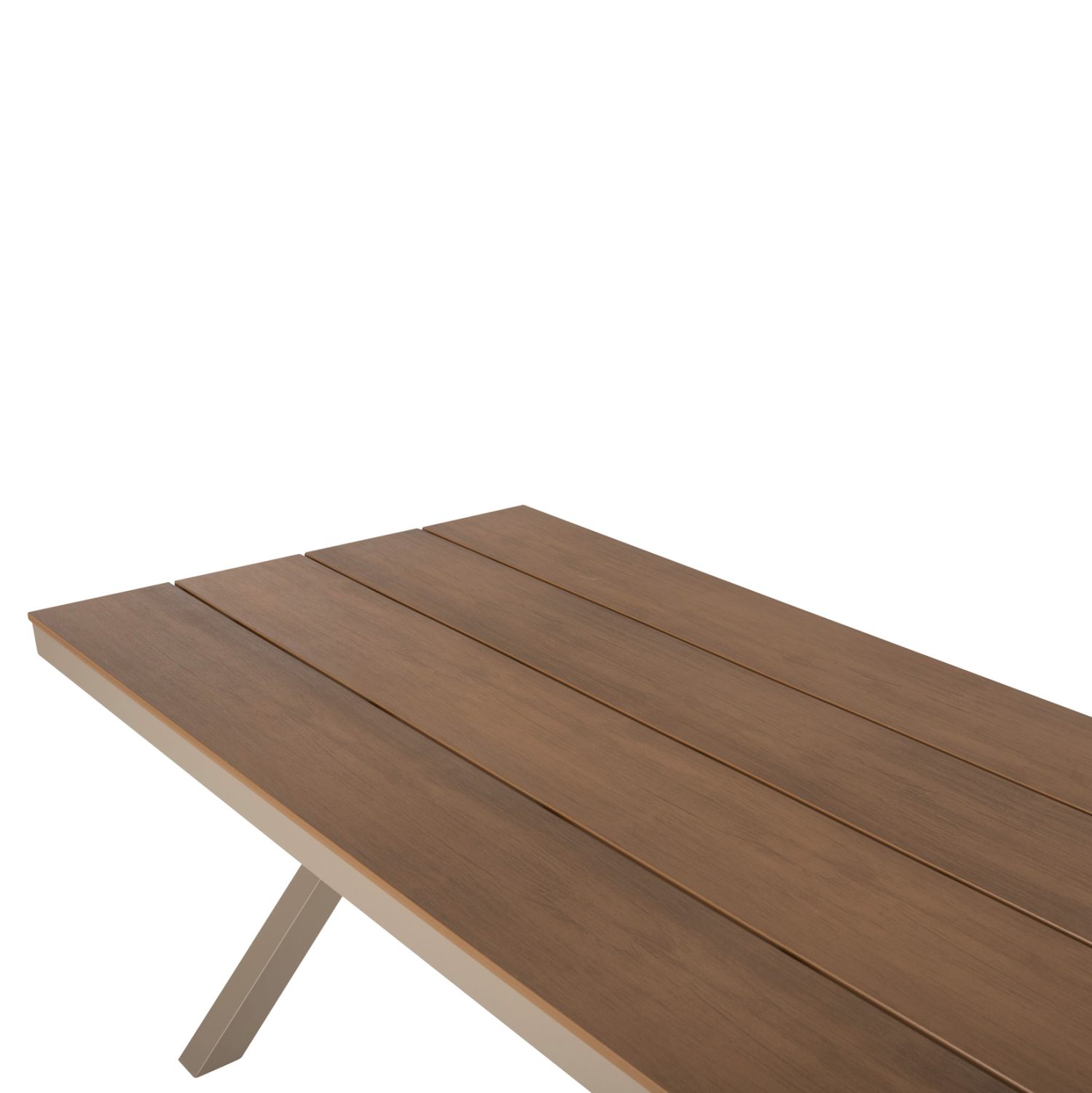 ΤΡΑΠΕΖΙ ΑΛΟΥΜΙΝΙΟΥ ΟΡΘΟΓΩΝΙΟ TAWNEE HM6039.04 ΣΑΜΠΑΝΙ-POLYWOOD ΦΥΣΙΚΟ 219,5x89,5x73Υ 6