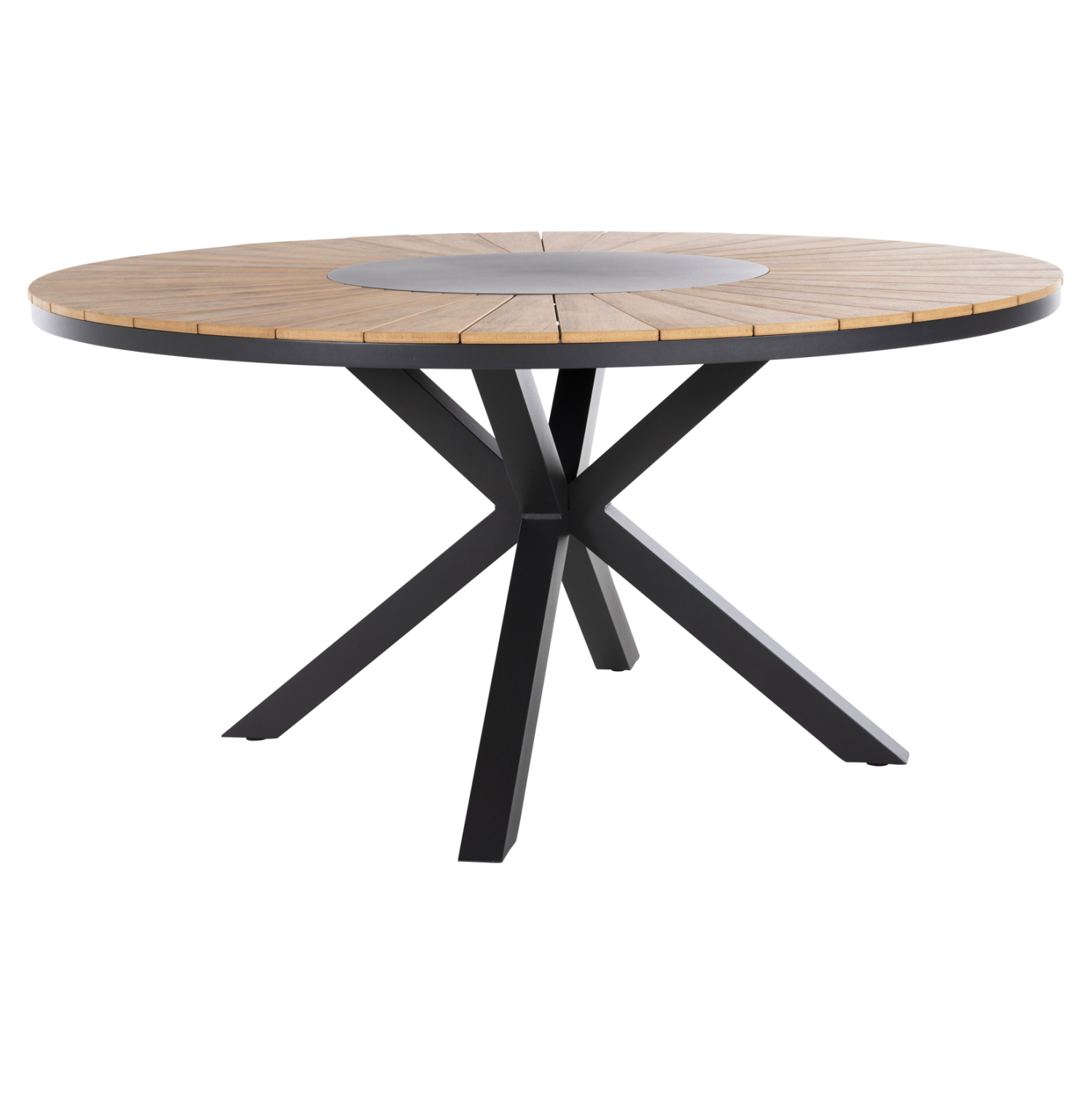 ΤΡΑΠΕΖΙ ΣΤΡΟΓΓΥΛΟ ΕΞ.ΧΩΡΟΥ MORIL HM6042.01 ΑΛΟΥΜΙΝΙΟ ΑΝΘΡΑΚΙ-POLYWOOD ΦΥΣΙΚΟ Φ150εκ. 3