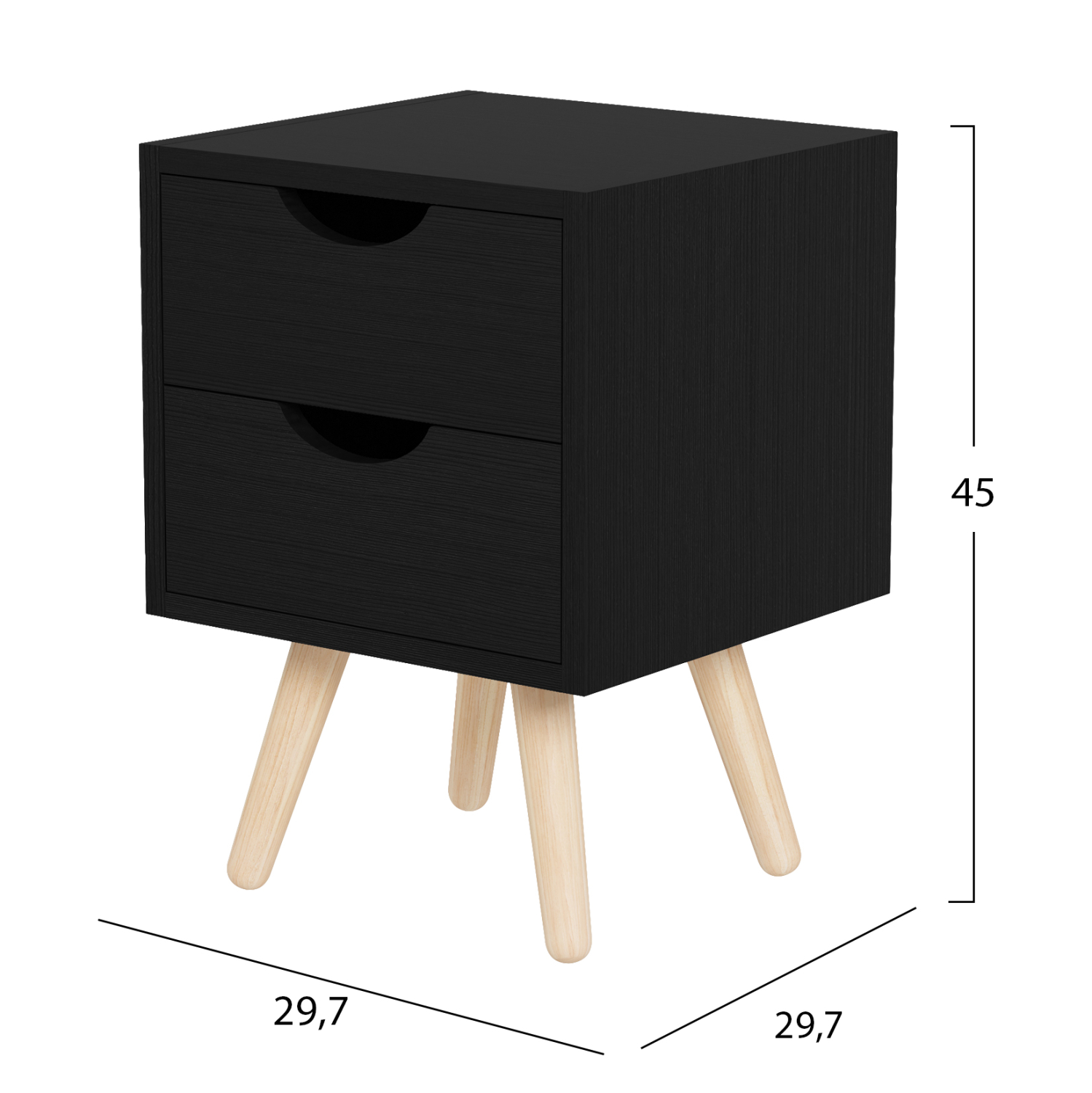 ΚΟΜΟΔΙΝΟ DINKL HM2472.02 ΜΕΛΑΜΙΝΗ-2 ΣΥΡΤΑΡΙΑ-WENGE 29,5x29,5x45Υεκ 2