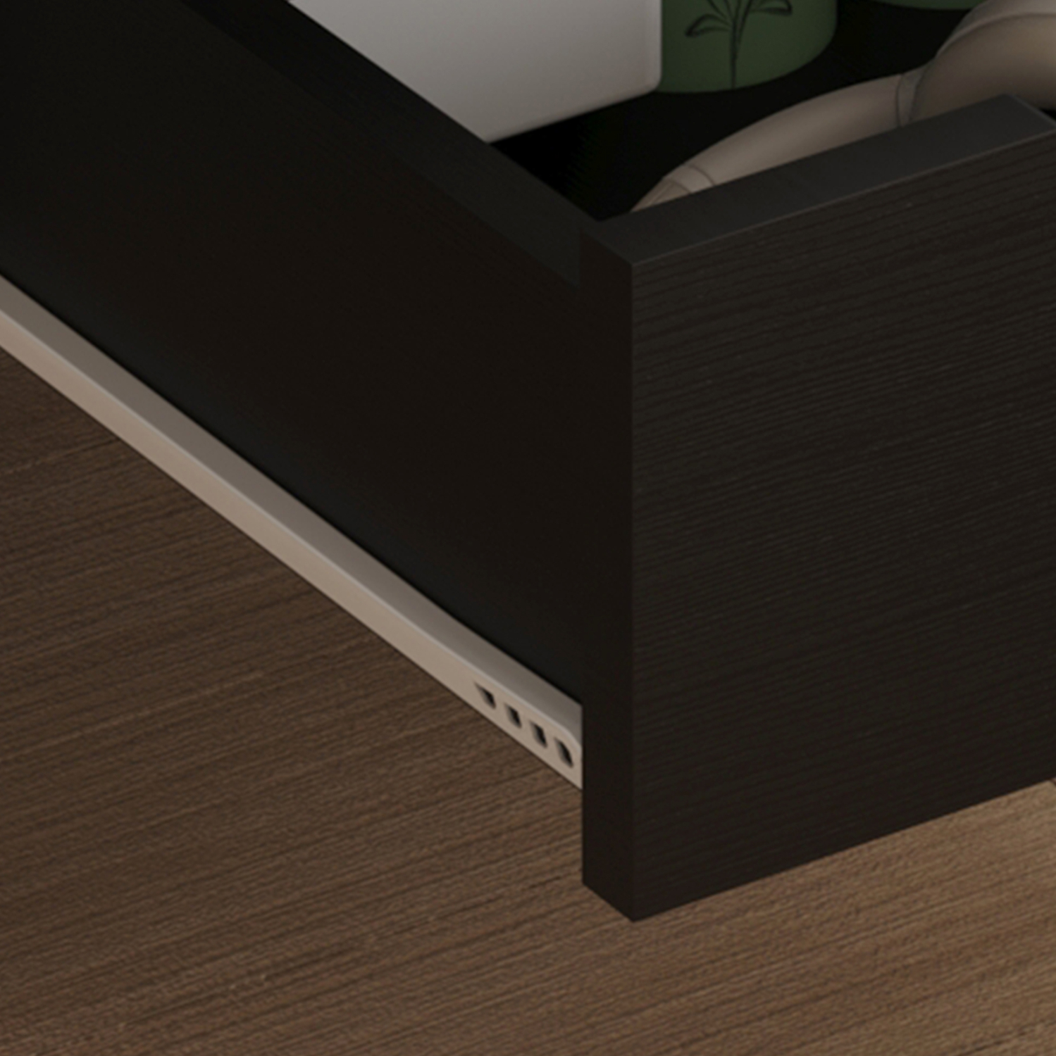 ΚΟΜΟΔΙΝΟ DINKL HM2472.02 ΜΕΛΑΜΙΝΗ-2 ΣΥΡΤΑΡΙΑ-WENGE 29,5x29,5x45Υεκ 7