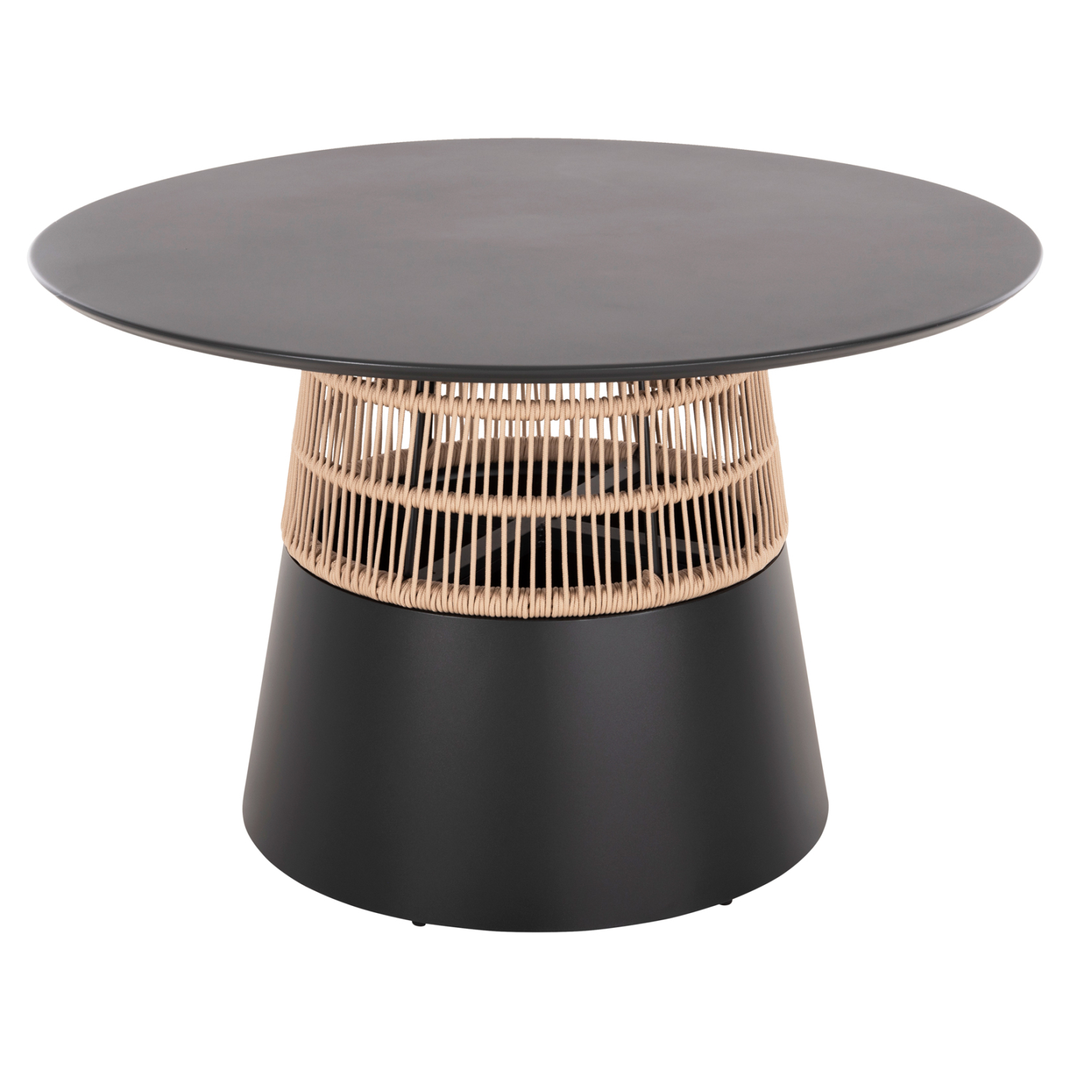 ΤΡΑΠΕΖΙ ΣΤΡΟΓΓΥΛΟ SAEID HM6106.01 ΑΝΘΡΑΚΙ ΑΛΟΥΜΙΝΙΟ-ΜΠΕΖ ΣΧΟΙΝΙ Φ120x75Υεκ. 1