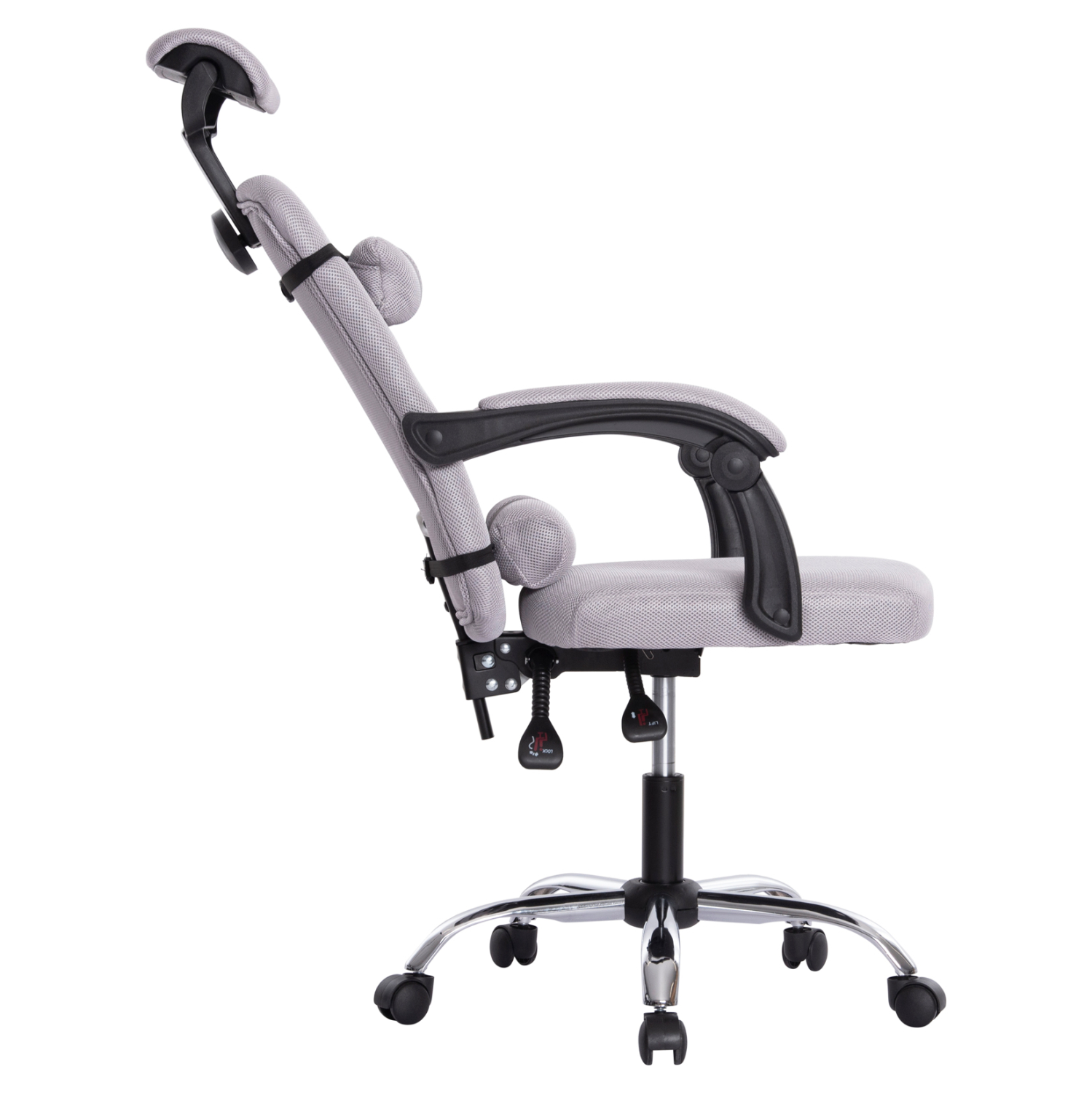 ΚΑΡΕΚΛΑ ΓΡΑΦΕΙΟΥ CRONER HM1196.02 ΓΚΡΙ MESH-ΜΕΤΑΛ.ΒΑΣΗ 58x67x124Υεκ. 7
