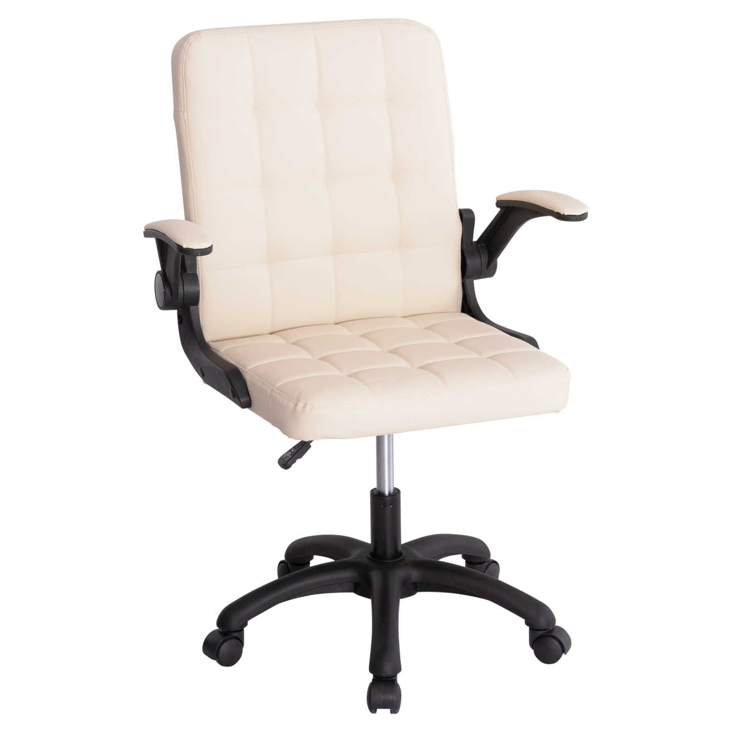 ΚΑΡΕΚΛΑ ΓΡΑΦΕΙΟΥ PORTIMA HM1197.04 ΜΠΕΖ PVC-ΜΑΥΡΟΣ ΣΚΕΛΕΤΟΣ &amp; ΒΑΣΗ 66.5x57x97Υεκ 1
