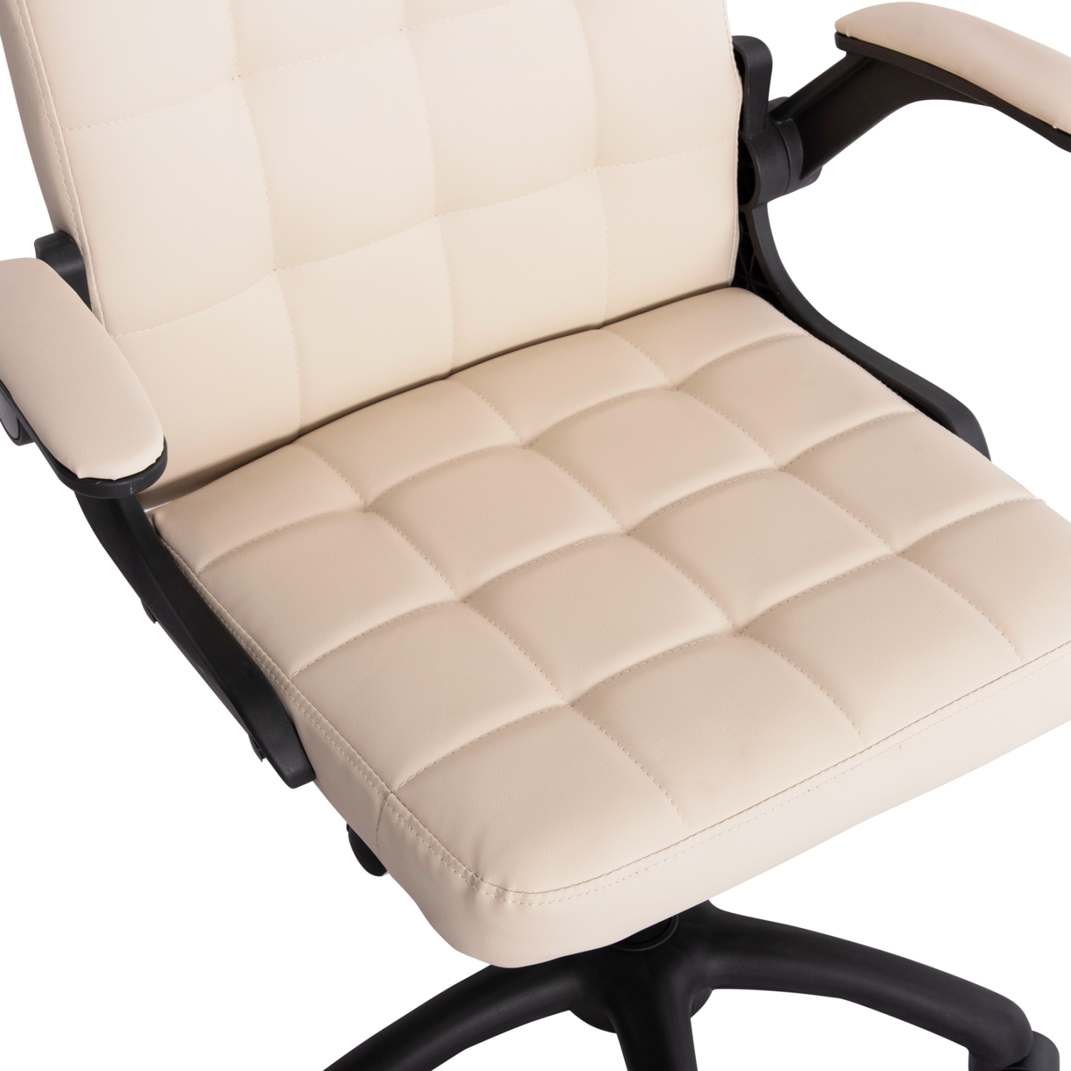 ΚΑΡΕΚΛΑ ΓΡΑΦΕΙΟΥ PORTIMA HM1197.04 ΜΠΕΖ PVC-ΜΑΥΡΟΣ ΣΚΕΛΕΤΟΣ &amp; ΒΑΣΗ 66.5x57x97Υεκ 7