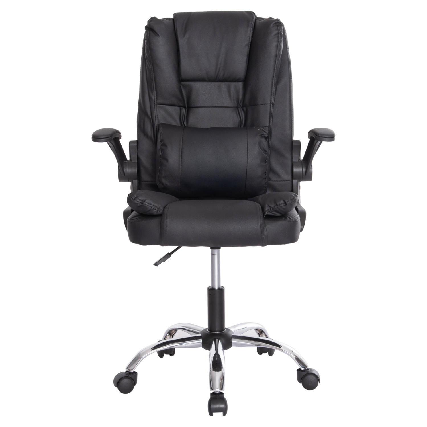 ΚΑΡΕΚΛΑ ΓΡΑΦΕΙΟΥ CANAN HM1201 ΜΑΥΡO PVC-ΒΑΣΗ ΧΡΩΜΙΟΥ 66x61x105Υεκ. 3