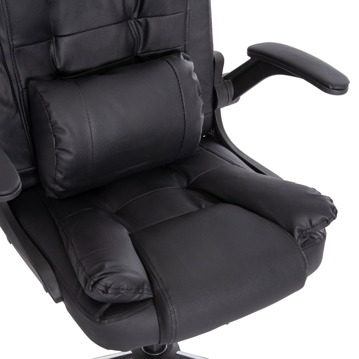 ΚΑΡΕΚΛΑ ΓΡΑΦΕΙΟΥ CANAN HM1201 ΜΑΥΡO PVC-ΒΑΣΗ ΧΡΩΜΙΟΥ 66x61x105Υεκ. 7