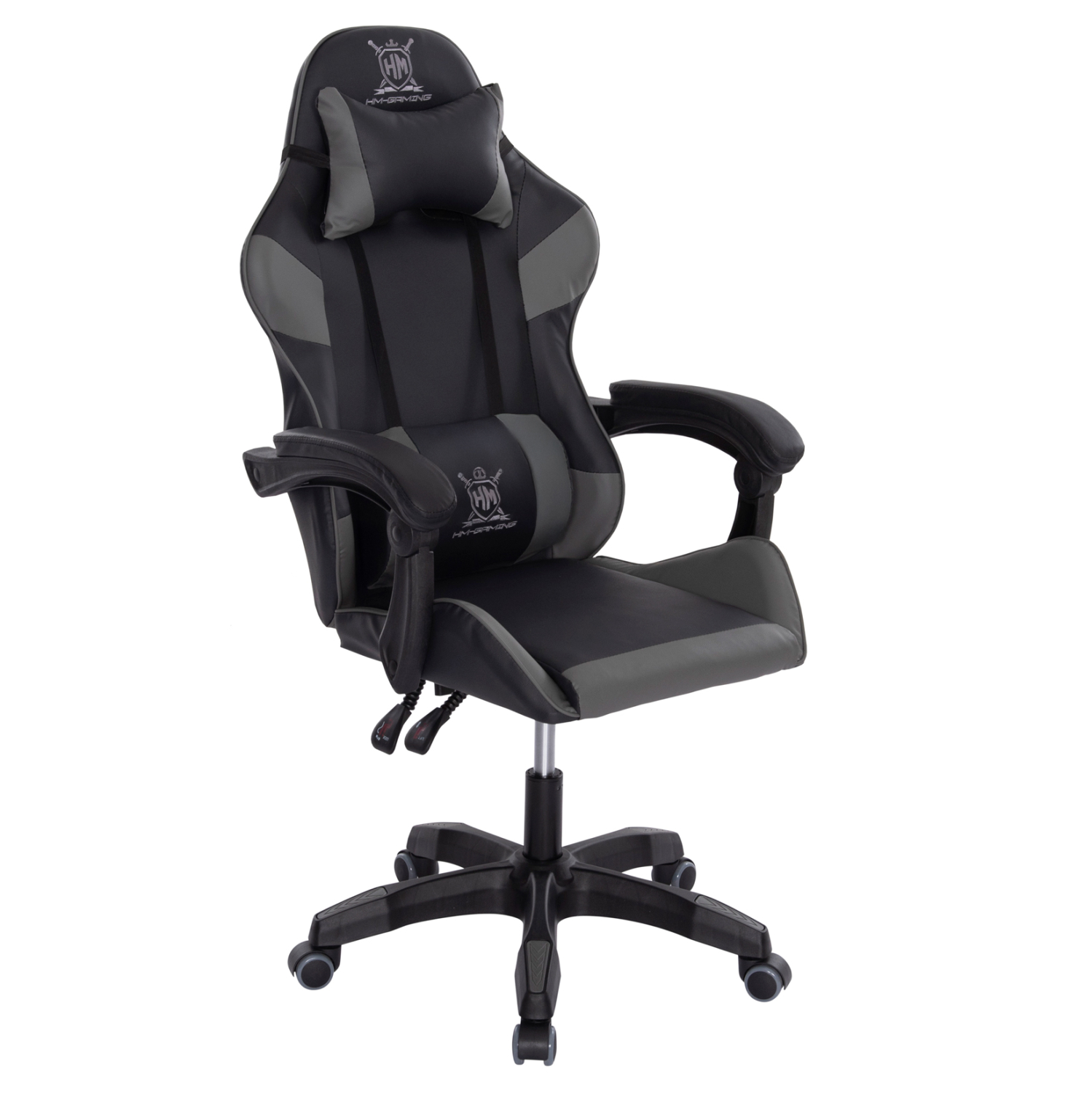 ΠΟΛΥΘΡΟΝΑ GAMING DARREN HM1203.10 ΜΑΥΡΟ-ΓΚΡΙ PVC 60x60x120Υεκ. 1