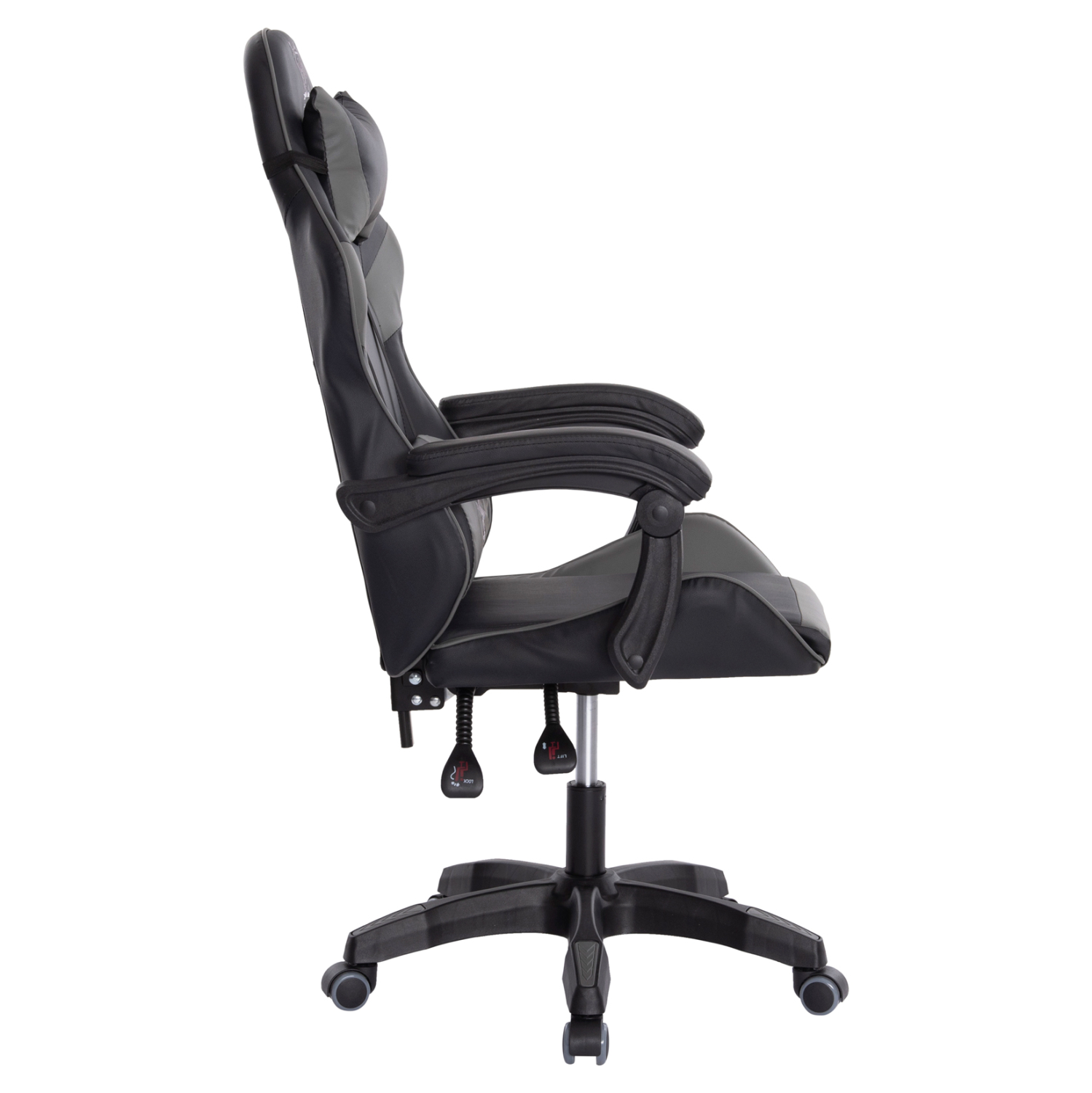 ΠΟΛΥΘΡΟΝΑ GAMING DARREN HM1203.10 ΜΑΥΡΟ-ΓΚΡΙ PVC 60x60x120Υεκ. 4