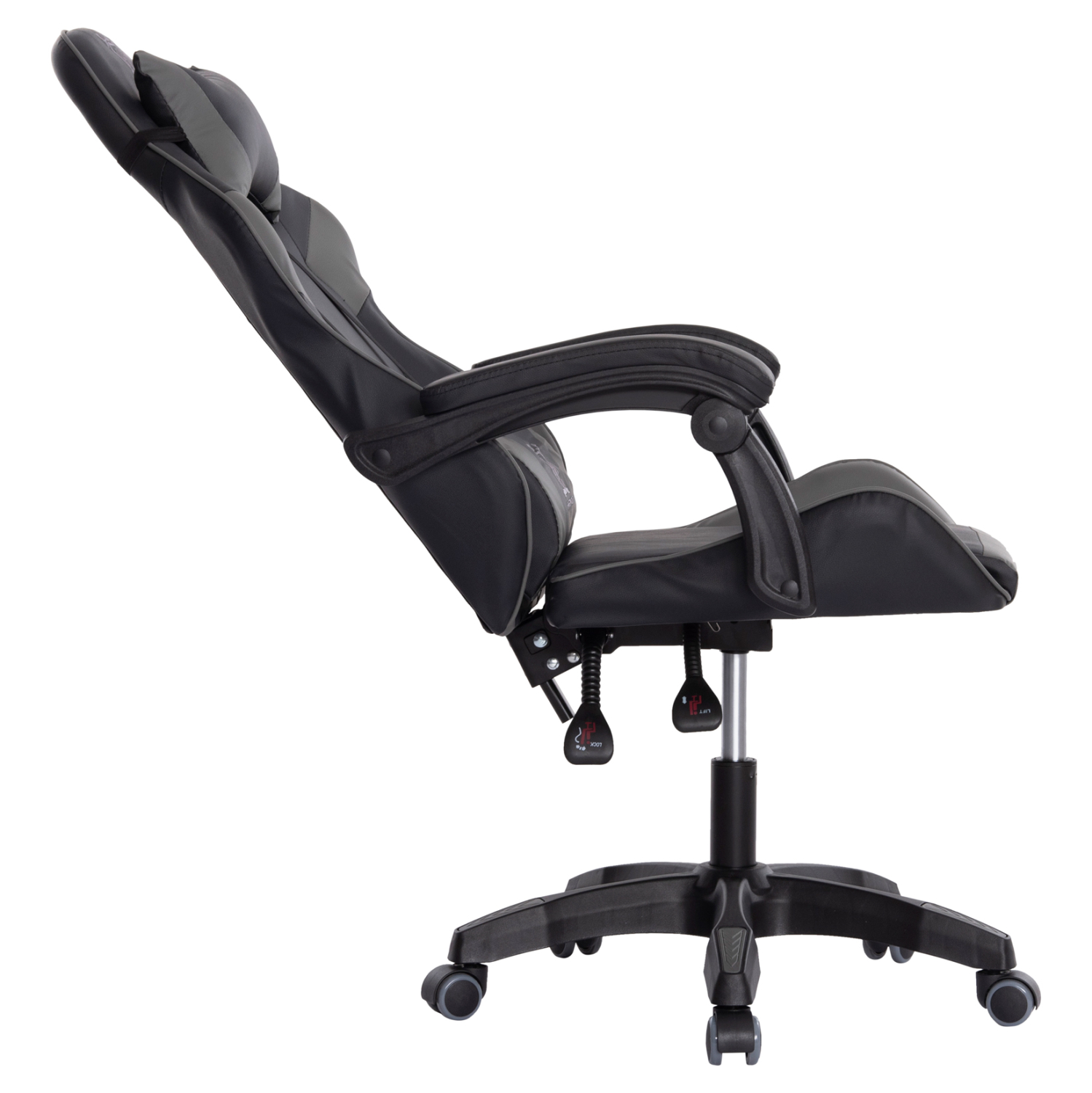 ΠΟΛΥΘΡΟΝΑ GAMING DARREN HM1203.10 ΜΑΥΡΟ-ΓΚΡΙ PVC 60x60x120Υεκ. 7