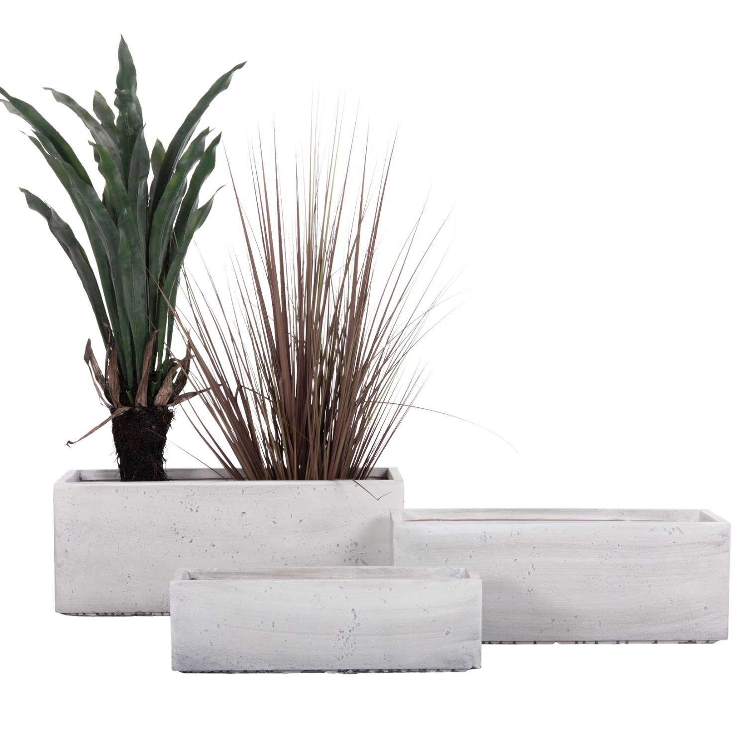 ΣΕΤ 3ΤΜΧ ΓΛΑΣΤΡΕΣ ΟΡΘΟΓΩΝΙΕΣ GARDENER HM4723 FIBERCLAY ΓΚΡΙ CEMENT 81x30x30Υεκ. 1