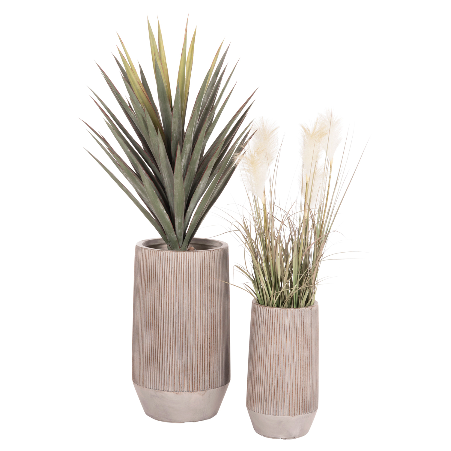 ΣΕΤ 2ΤΜΧ ΓΛΑΣΤΡΕΣ ΚΥΛΙΝΔΡΟΙ ΣΕΙΡΑ GARDENER HM4727 FIBERCLAY-ΧΡΩΜΑ CEMENT Φ35x64Υεκ 1