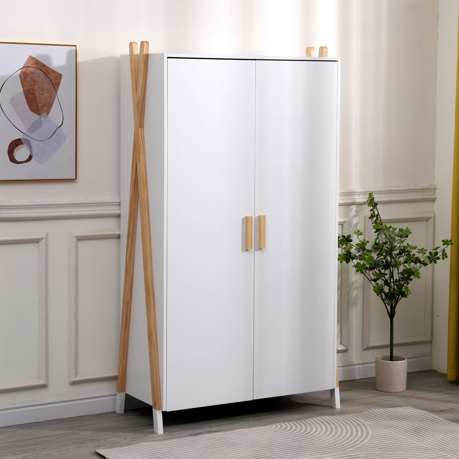 ΝΤΟΥΛΑΠΑ ΠΑΙΔΙΚH PASCHAL HM2494.03 ΛΕΥΚΗ ΜΕΛΑΜΙΝΗ-ΠΟΔΙΑ ΞΥΛΟ ΠΕΥΚΟΥ 96x44x170Υεκ. 2