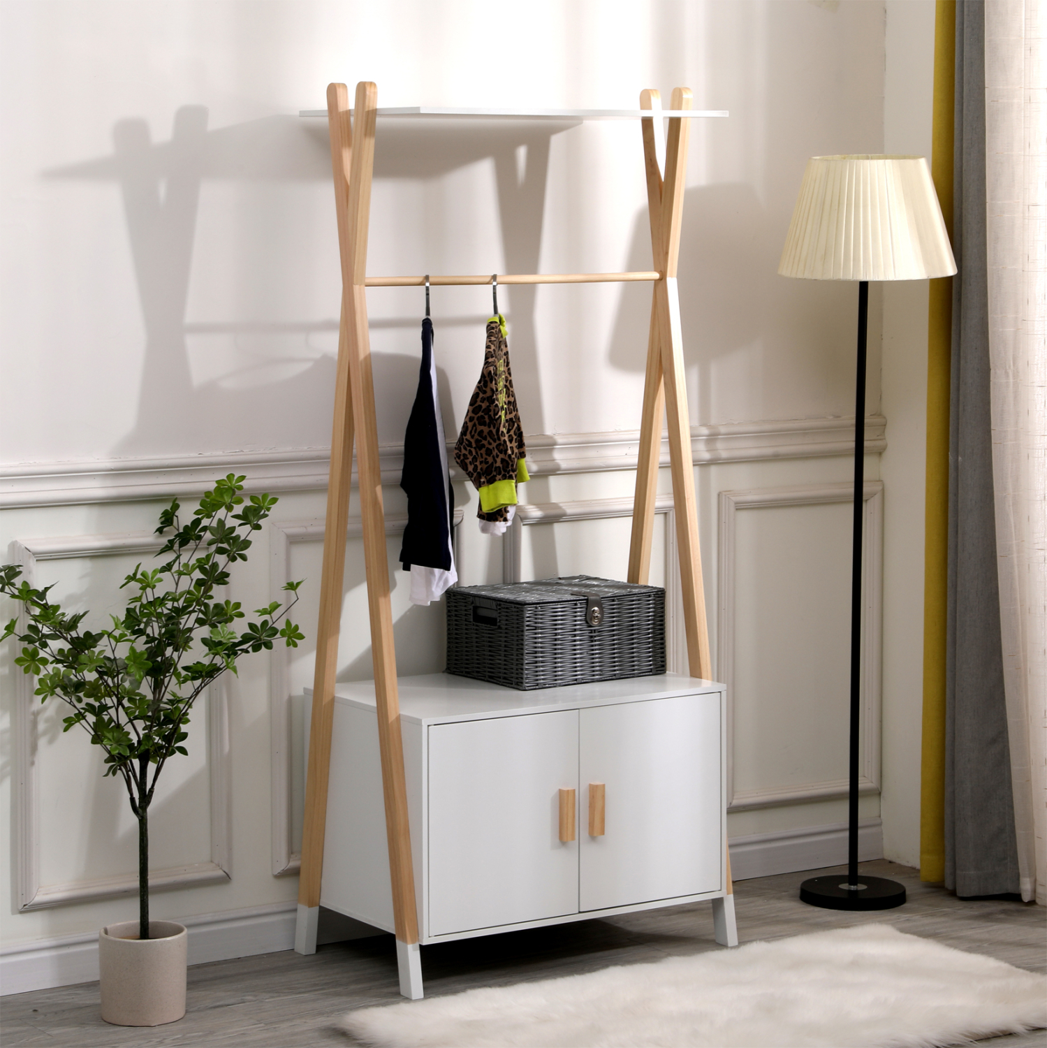 ΚΡΕΜΑΣΤΡΑ ΠΑΙΔΙΚH ΜΕ ΝΤΟΥΛΑΠΙ PASCHAL HM2495.03 ΜΕΛΑΜΙΝΗ-ΞΥΛΟ ΠΕΥΚΟΥ 76x44x170Υεκ 2