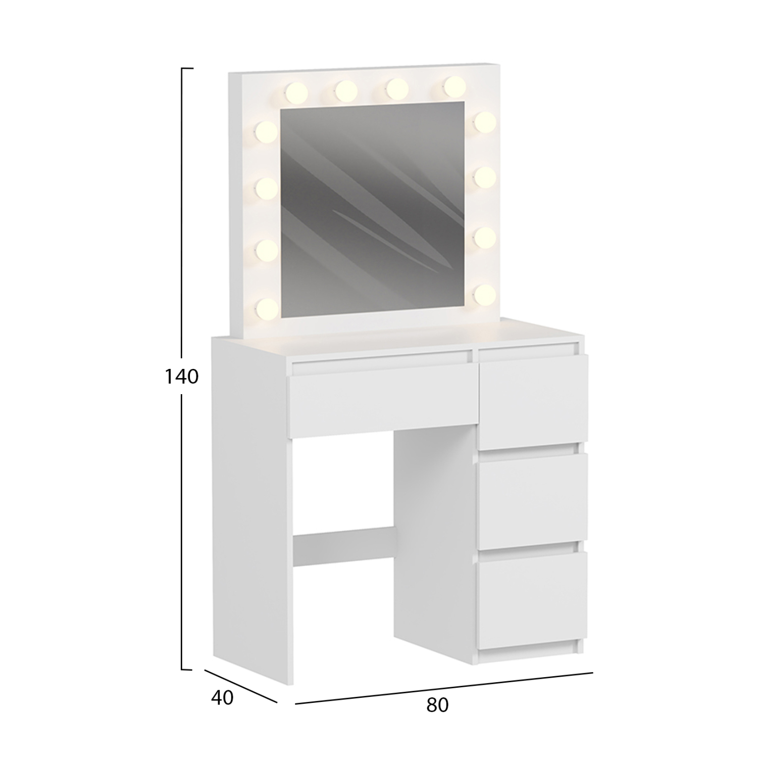 ΤΟΥΑΛΕΤΑ ΜΕ ΦΩΤΙΣΜΟ LED &amp; ΣΥΡΤΑΡΙΑ KEITLIN HM2499.03 ΜΕΛΑΜΙΝΗ ΣΕ ΛΕΥΚΟ 80x40x140Υεκ. 3