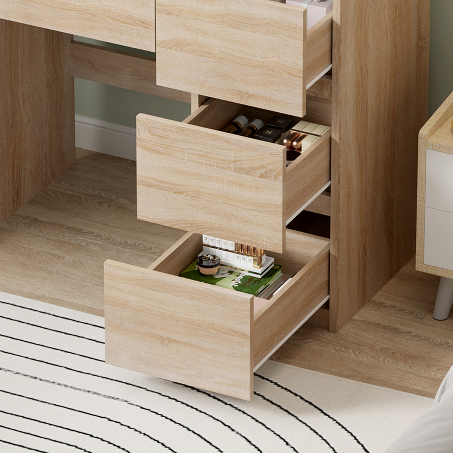 ΤΟΥΑΛΕΤΑ ΜΕ ΦΩΤΙΣΜΟ LED &amp; ΣΥΡΤΑΡΙΑ KEITLIN HM2499.01 ΜΕΛΑΜΙΝΗ ΣΕ SONAMA 80x40x140Υεκ 5