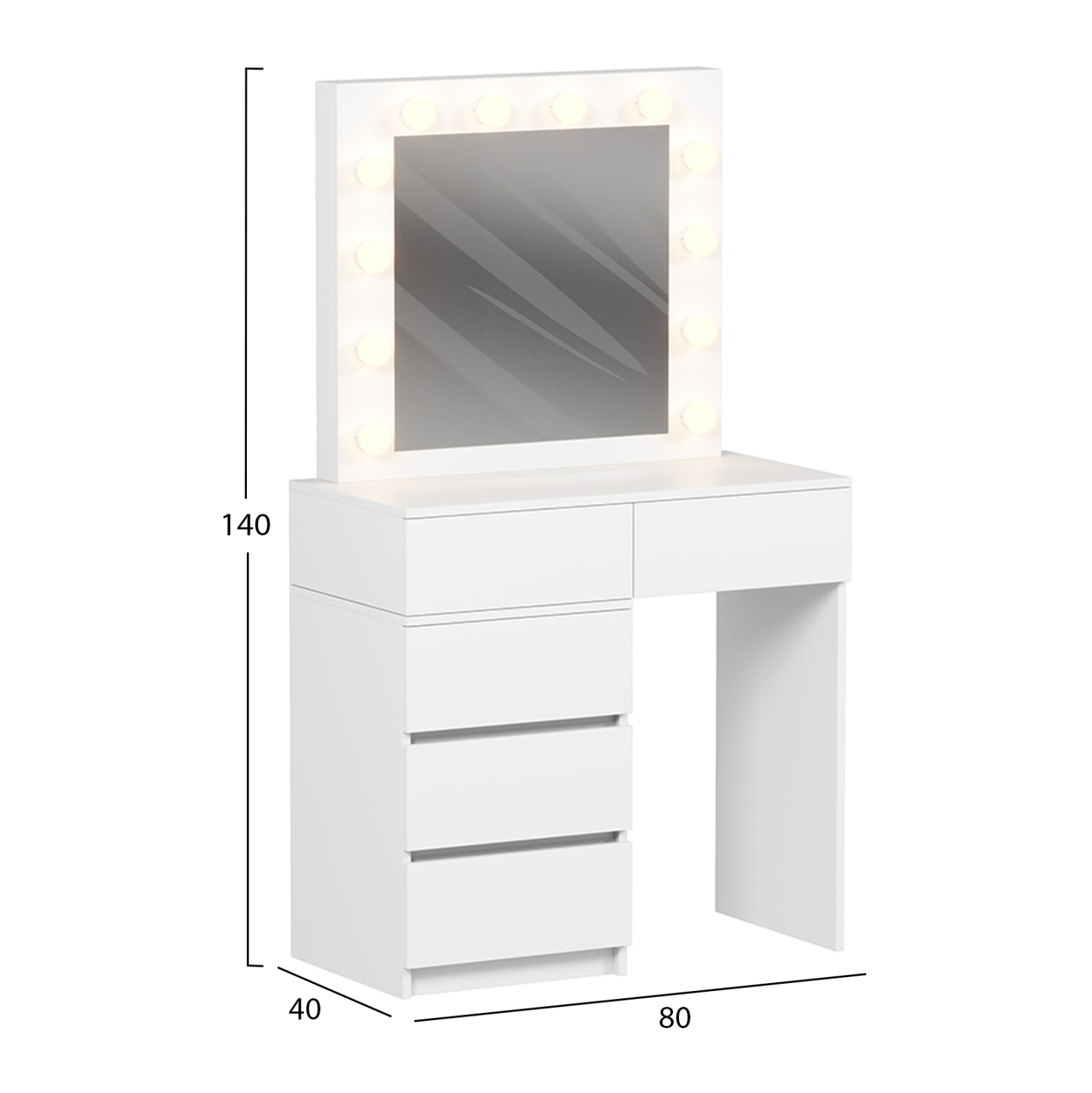 ΤΟΥΑΛΕΤΑ ΜΕ ΦΩΤΙΣΜΟ LED &amp; ΣΥΡΤΑΡΙΑ BEYON HM2500.03 ΜΕΛΑΜΙΝΗ ΣΕ ΛΕΥΚΟ 80x40x140Υεκ. 3