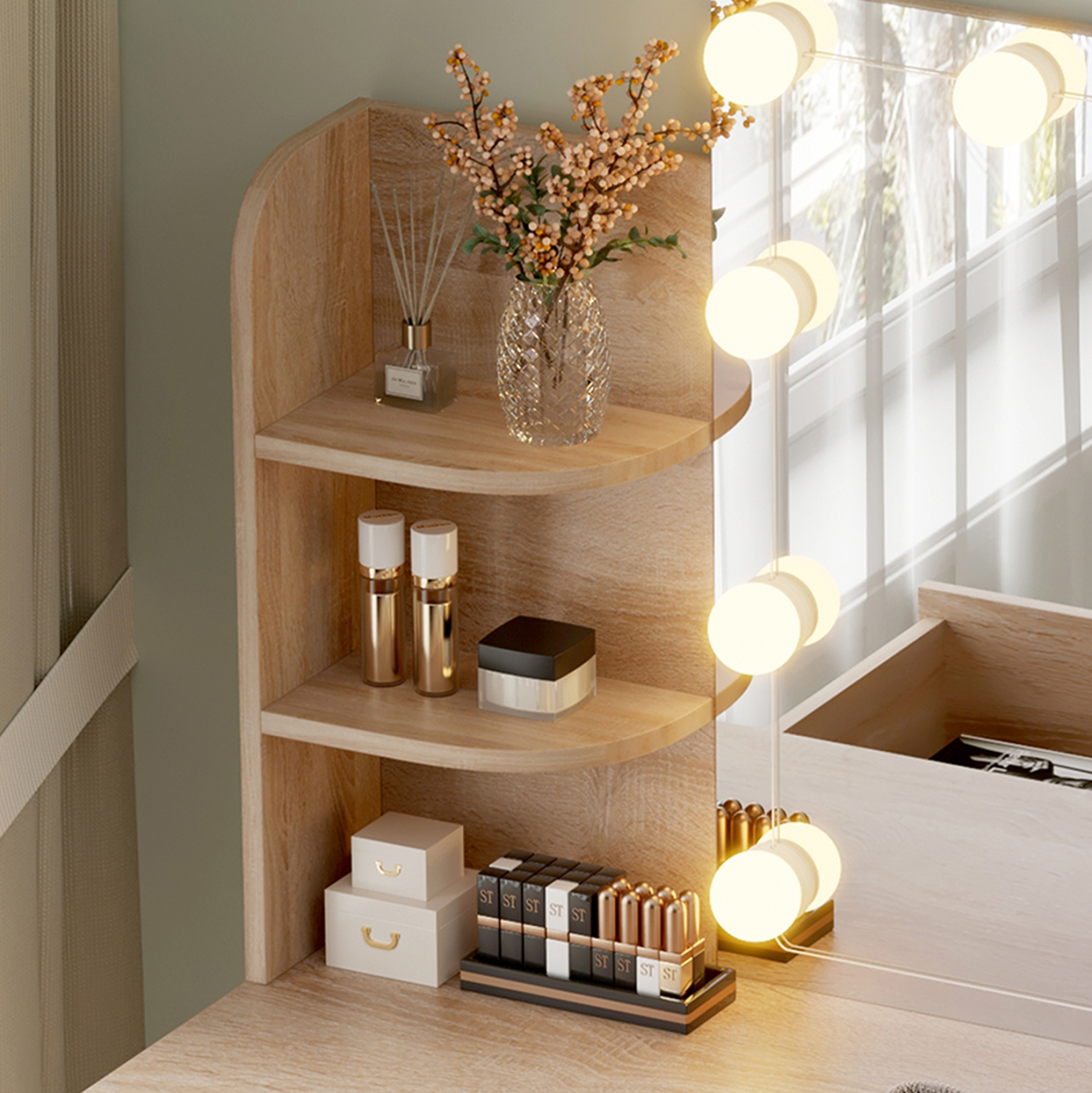 ΤΟΥΑΛΕΤΑ ΜΕ ΦΩΤΙΣΜΟ LED-ΡΑΦΙΑ-ΣΥΡΤΑΡΙΑ LAURYN HM2502.01 SONAMA 108x40x140Υεκ 5