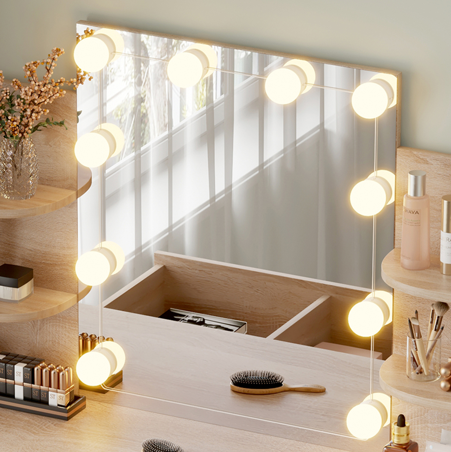 ΤΟΥΑΛΕΤΑ ΜΕ ΦΩΤΙΣΜΟ LED-ΡΑΦΙΑ-ΣΥΡΤΑΡΙΑ LAURYN HM2502.01 SONAMA 108x40x140Υεκ 6