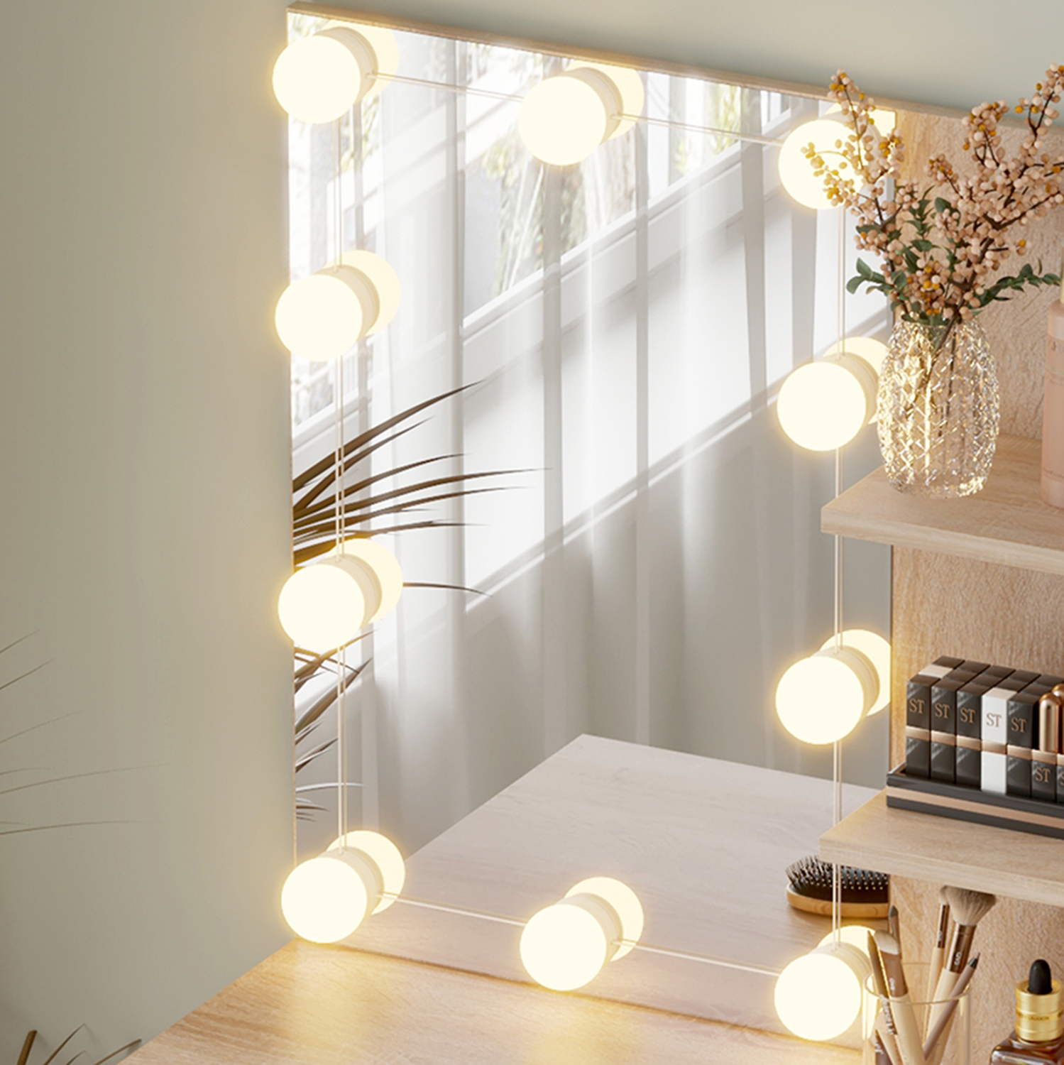 ΤΟΥΑΛΕΤΑ ΜΕ ΦΩΤΙΣΜΟ LED &amp; ΡΑΦΙΑ LAURYN HM2501.01 ΜΕΛΑΜΙΝΗ ΣΕ SONAMA 75x40x134.5Υεκ 5