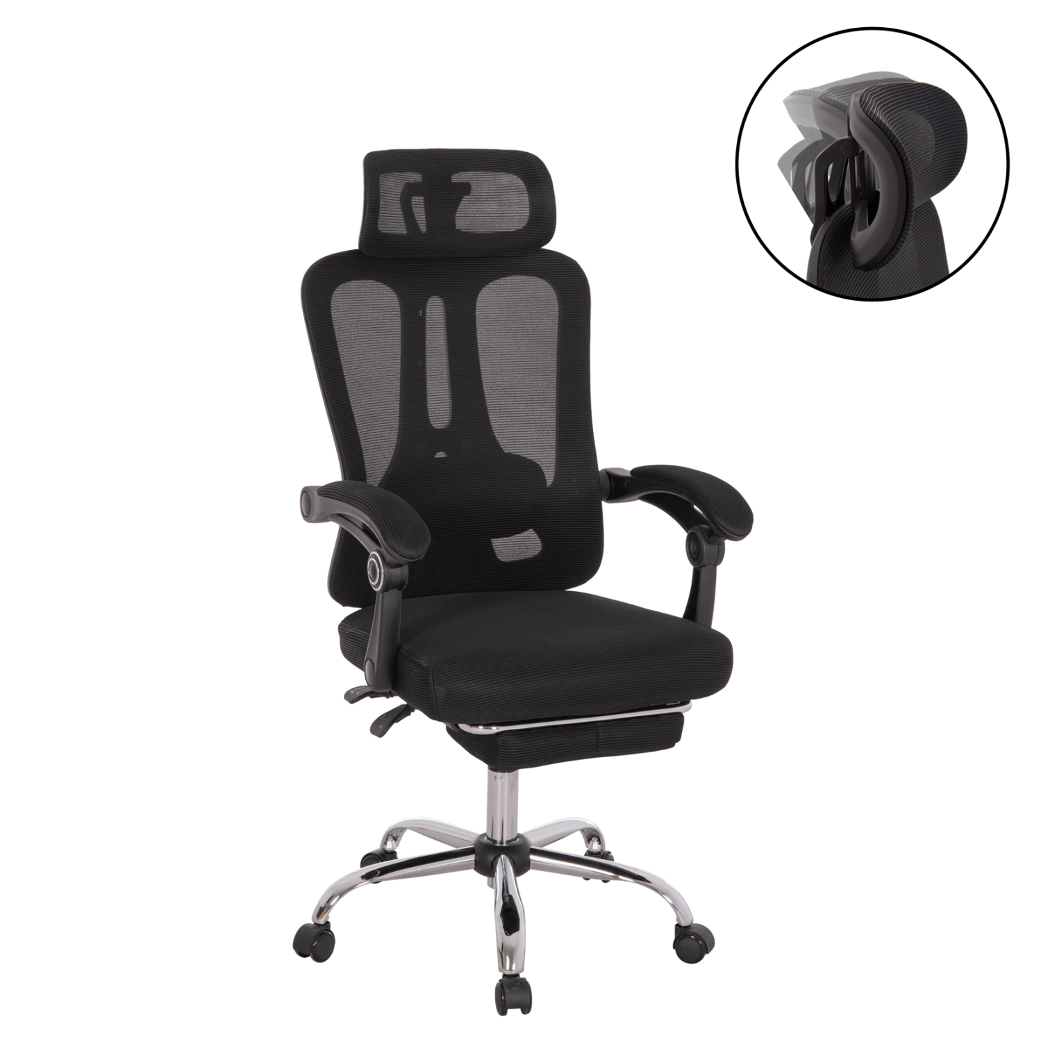 ΚΑΡΕΚΛΑ ΓΡΑΦΕΙΟΥ BARNET HM18258.01 ΜΑΥΡΟ MESH-ΜΑΥΡΟΣ ΣΚΕΛΕΤΟΣ NYLON 61x62x123Υ 1