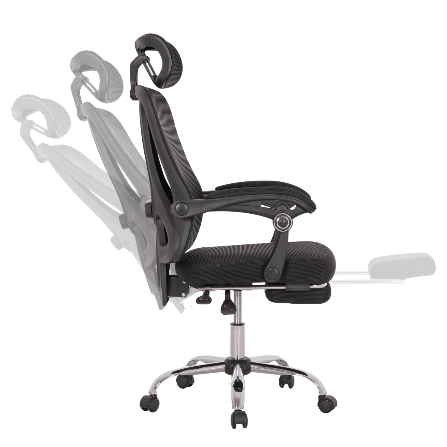 ΚΑΡΕΚΛΑ ΓΡΑΦΕΙΟΥ BARNET HM18258.01 ΜΑΥΡΟ MESH-ΜΑΥΡΟΣ ΣΚΕΛΕΤΟΣ NYLON 61x62x123Υ 4