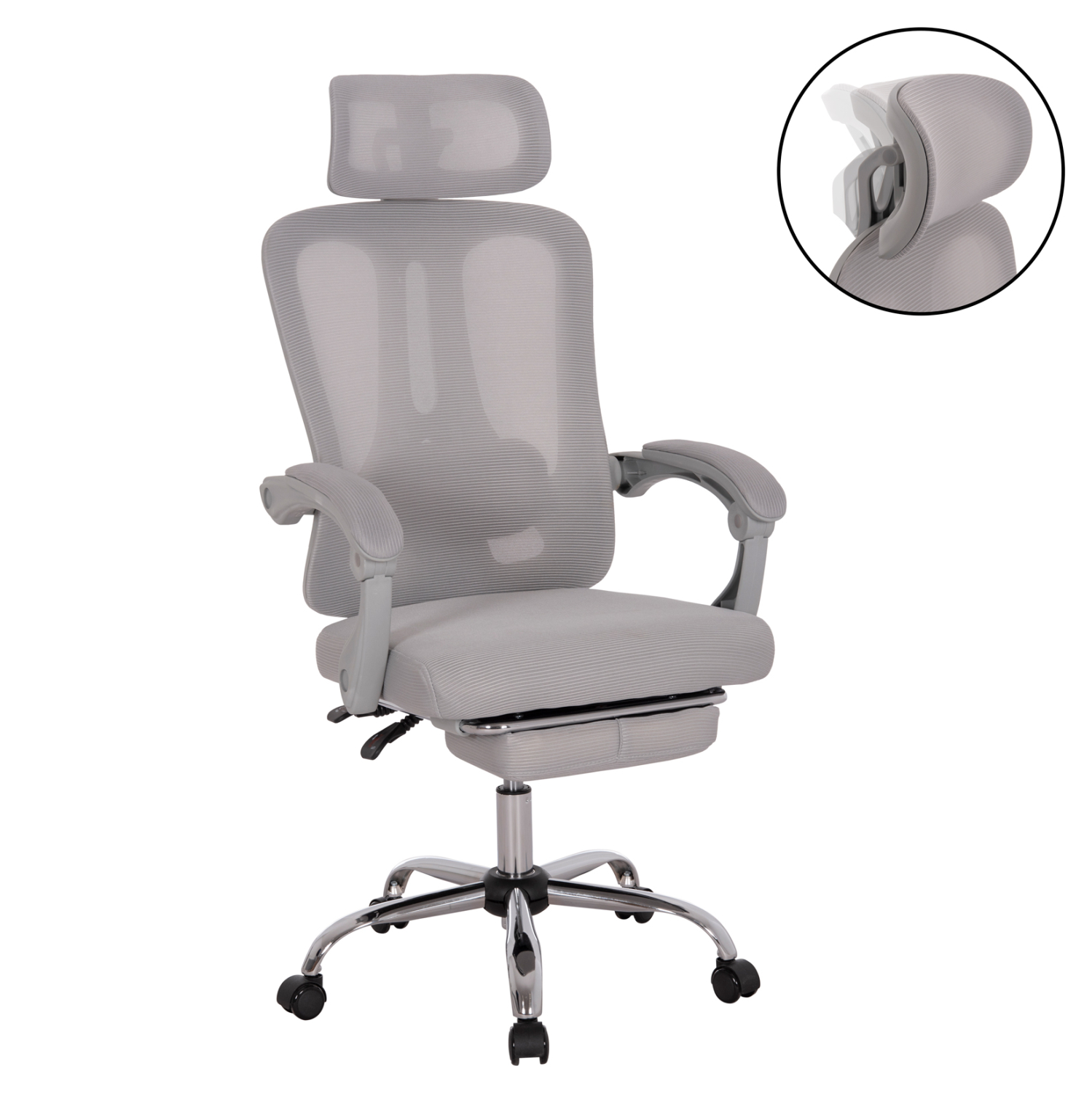 ΚΑΡΕΚΛΑ ΓΡΑΦΕΙΟΥ BARNET HM18258.02 ΓΚΡΙ MESH-ΓΚΡΙ ΣΚΕΛΕΤΟΣ NYLON 61x62x123Υ 1