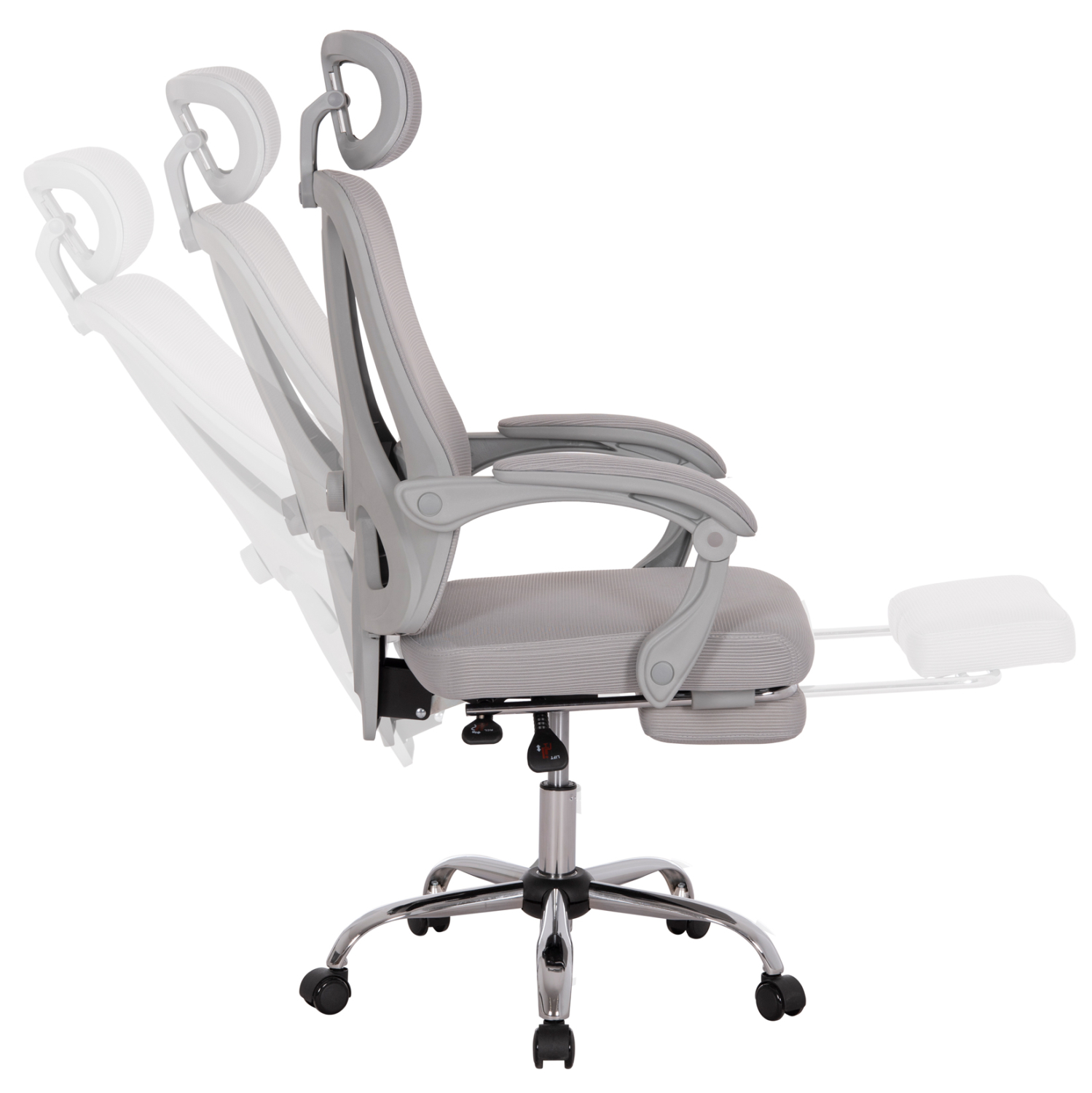 ΚΑΡΕΚΛΑ ΓΡΑΦΕΙΟΥ BARNET HM18258.02 ΓΚΡΙ MESH-ΓΚΡΙ ΣΚΕΛΕΤΟΣ NYLON 61x62x123Υ 4