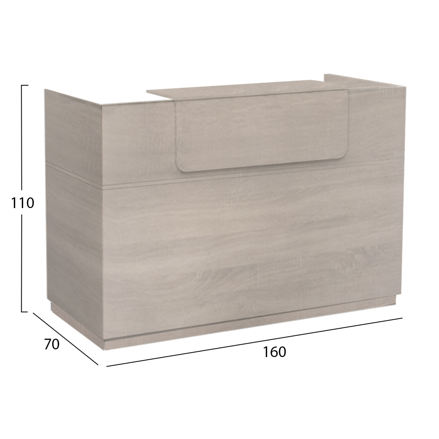 ΓΡΑΦΕΙΟ ΥΠΟΔΟΧΗΣ (RECEPTION) BARRY HM2153.01 ΜΕΛΑΜΙΝΗ ΣΕ SONAMA 160x70x110Υεκ. 2
