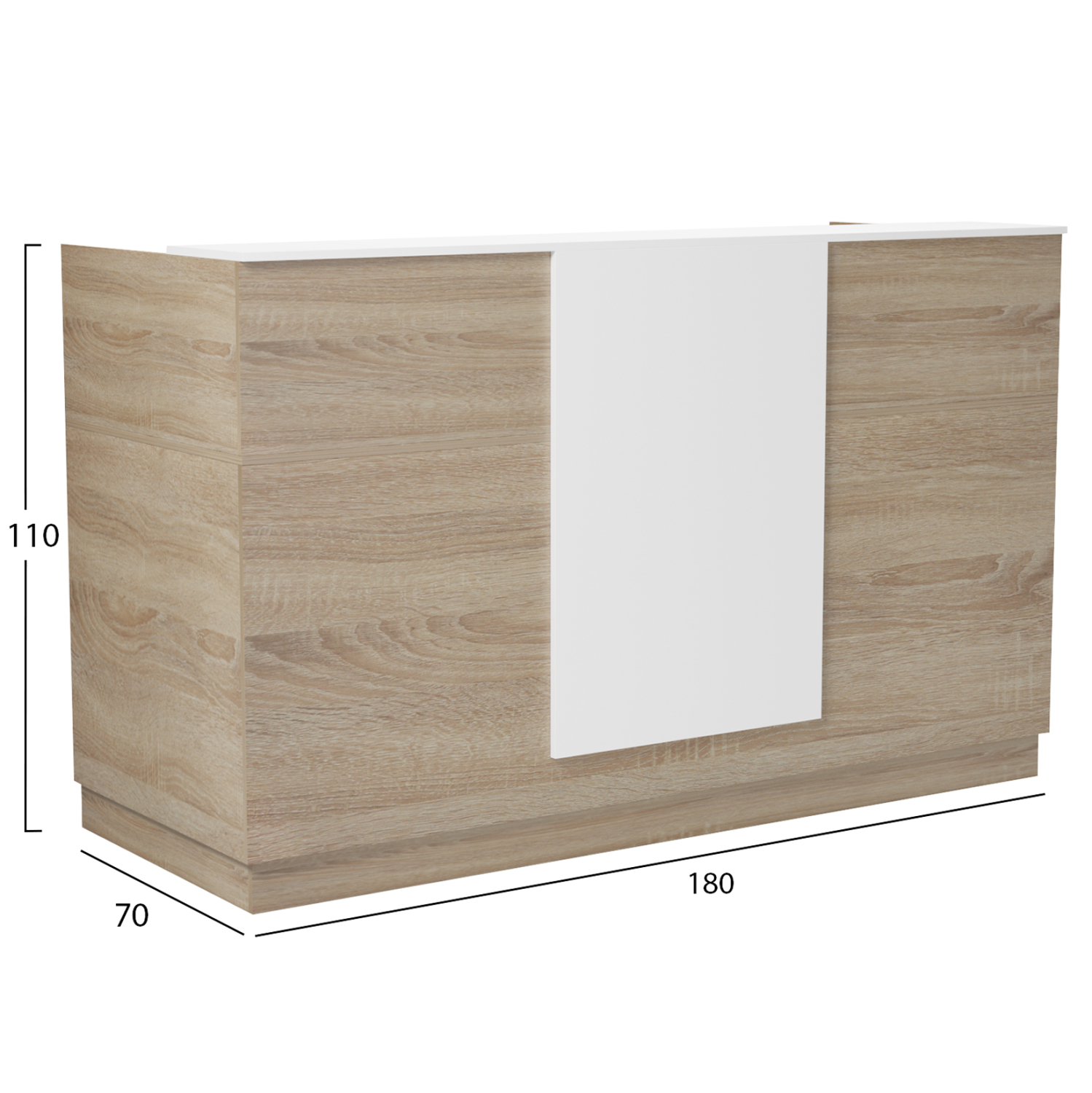 ΓΡΑΦΕΙΟ ΥΠΟΔΟΧΗΣ (RECEPTION) KRONIC HM2156.01 ΜΕΛΑΜΙΝΗ SONAMA/ΛΕΥΚΟ 180x70x110Υεκ. 2