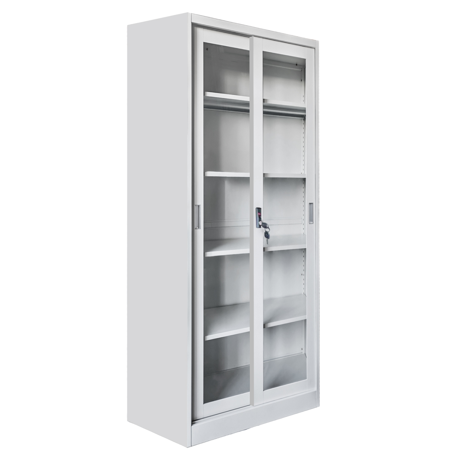 ΒΙΒΛΙΟΘΗΚΗ ΜΕ ΣΥΡΟΜΕΝΕΣ ΠΟΡΤΕΣ SIDER HM6632.02 ΜΕΤΑΛΛΙΚΗ ΛΕΥΚΗ 90x40x185Υεκ 1