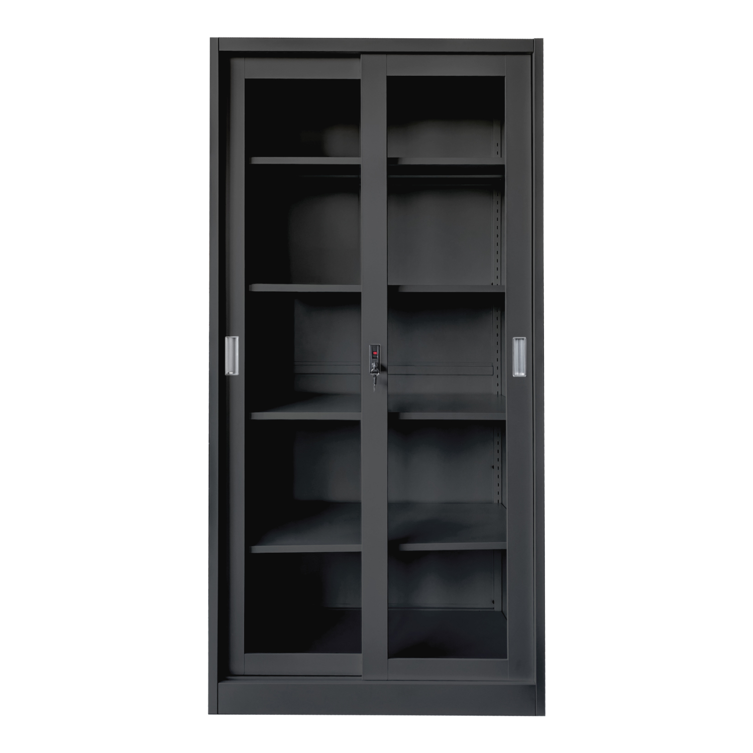 ΒΙΒΛΙΟΘΗΚΗ ΜΕ ΣΥΡΟΜΕΝΕΣ ΠΟΡΤΕΣ SIDER HM6632.01 ΜΕΤΑΛΛΙΚΗ ΜΑΥΡΗ 90x40x185Υεκ 3