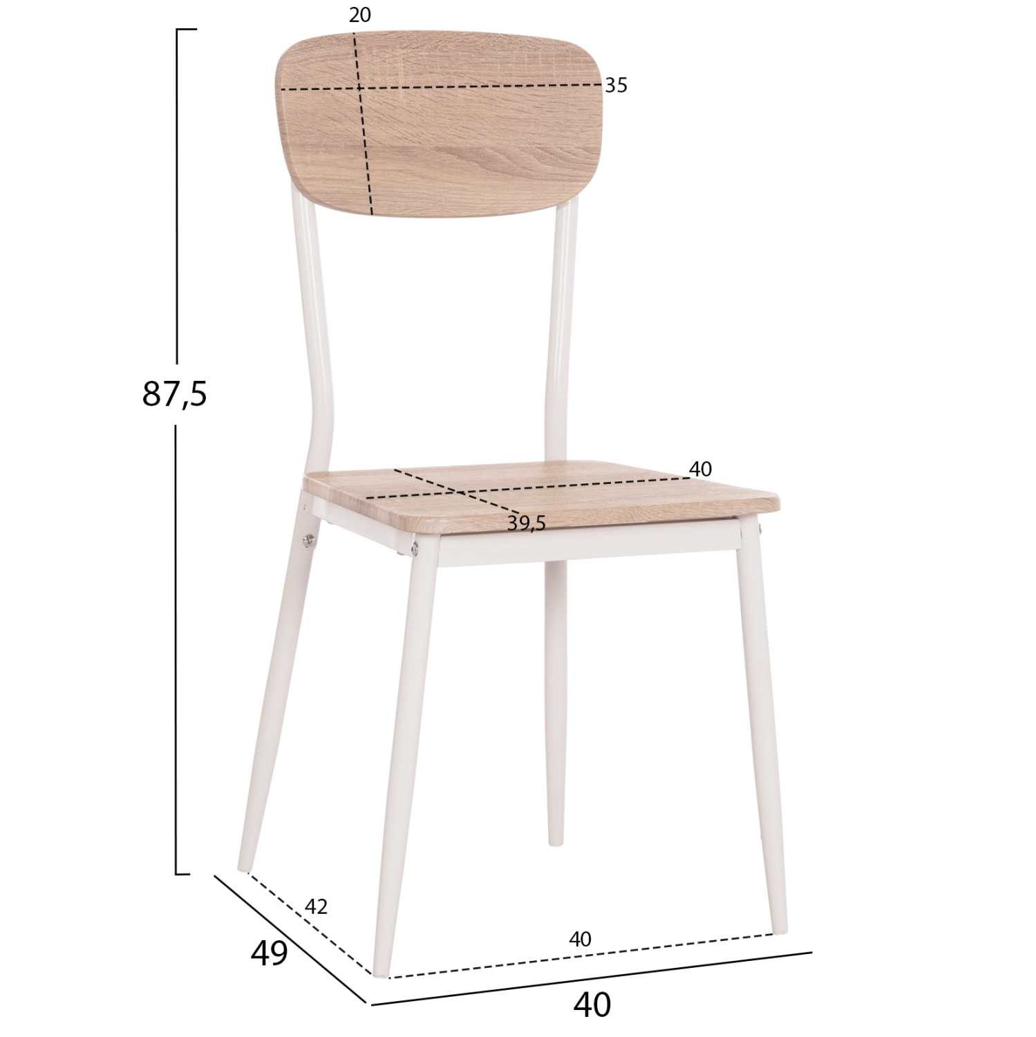 ΚΑΡΕΚΛΑ ΤΡΑΠΕΖΑΡΙΑΣ PAGET HM8373.02 SONAMA--ΛΕΥΚΑ ΜΕΤΑΛΛΙΚΑ ΠΟΔΙΑ 40x49x87,5Υεκ. 2