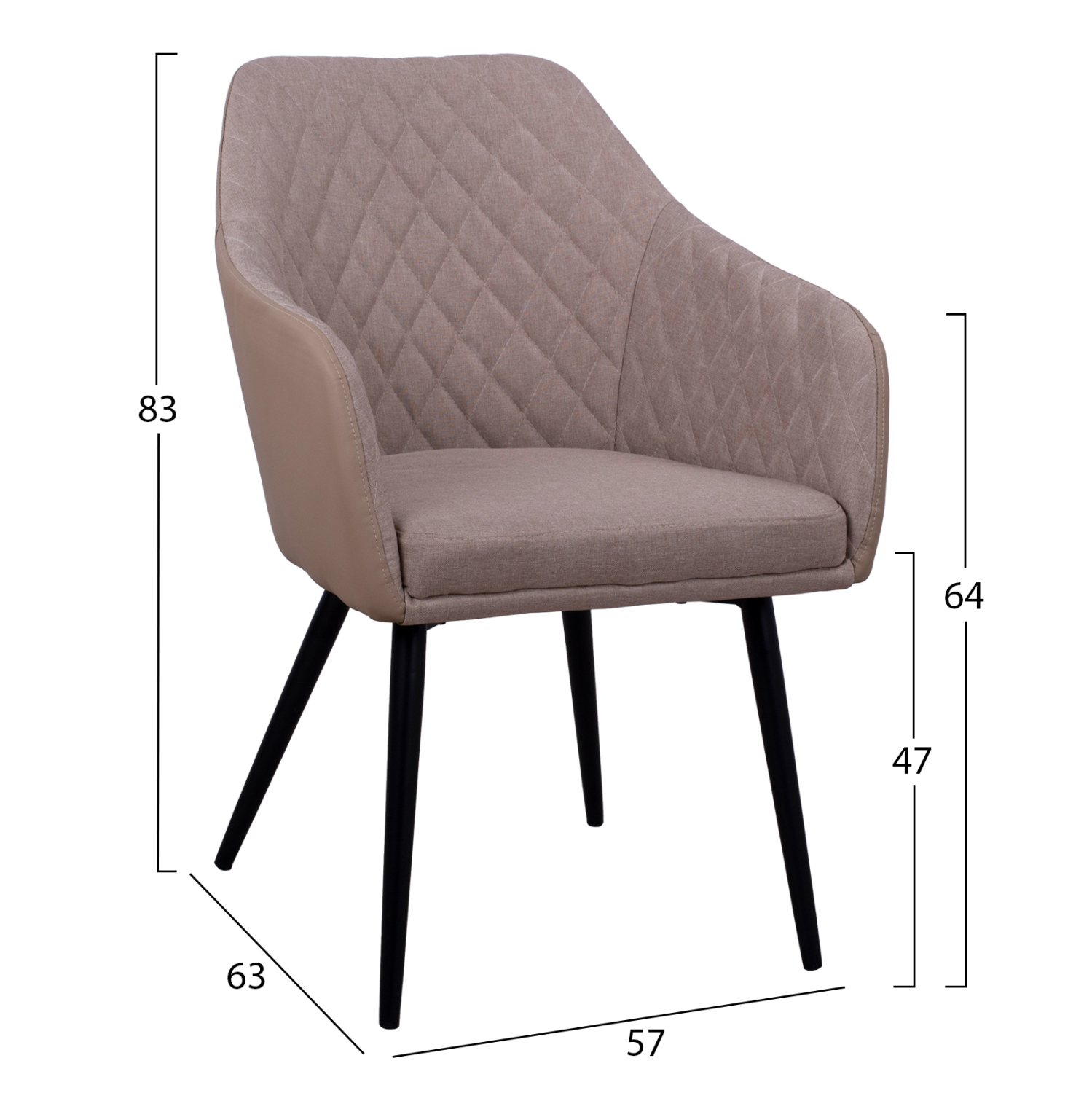 ΠΟΛΥΘΡΟΝΑΚΙ CHARLES HM8522.07 ΜΕ ΥΦΑΣΜΑ ΜΠΕΖ &amp; PU ΜΠΕΖ 57x63x83Υ εκ. 2