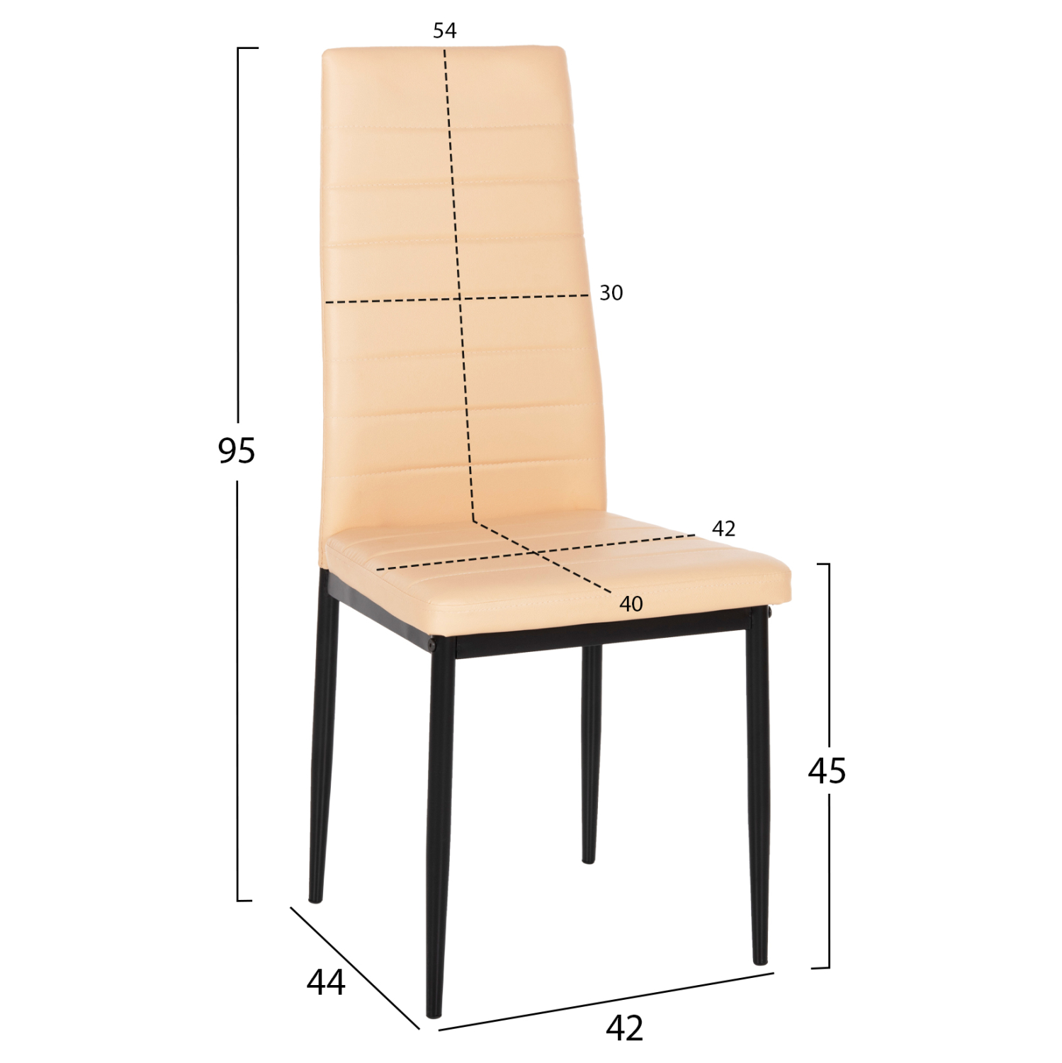 ΚΑΡΕΚΛΑ ΤΡΑΠΕΖΑΡΙΑΣ LADY HM0037.25 ΑΝΟΙΧΤΟ ΚΡΕΜ PU ΣΚΕΛΕΤΟΣ ΜΑΥΡΟΣ ΜΕΤΑΛ. (K/D) 42x44x95Υεκ 2