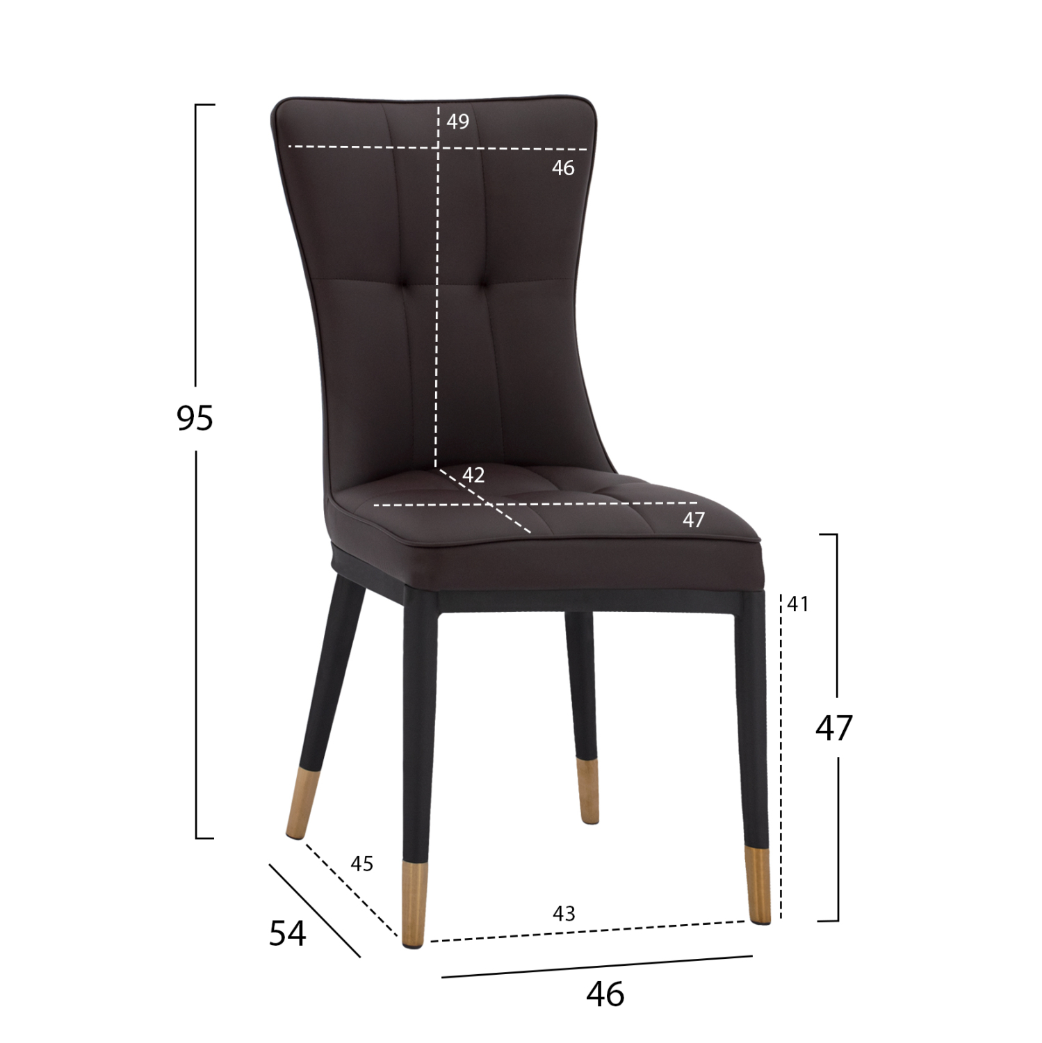 ΚΑΡΕΚΛΑ SAMMY ΜΕ ΚΑΦΕ PU &amp; ΜΑΥΡΟ ΜΕΤΑΛΛΙΚΟ ΣΚΕΛΕΤΟ HM8722.12 46x54x95Υ εκ. 2